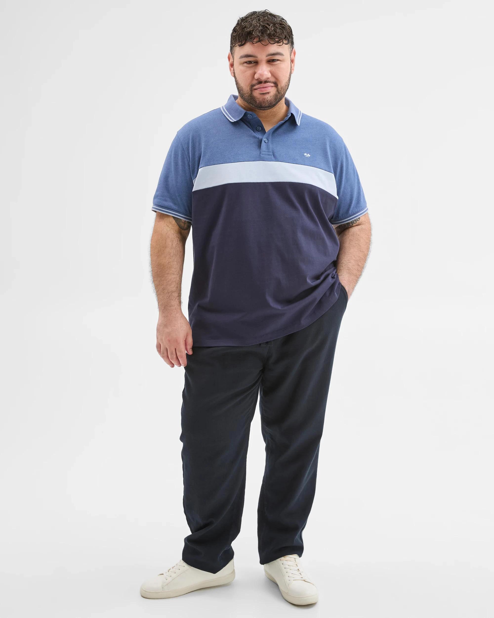 3 Target Man Plus Plus Size Australian Cotton Block Polo Top NAVY, 3 of 6