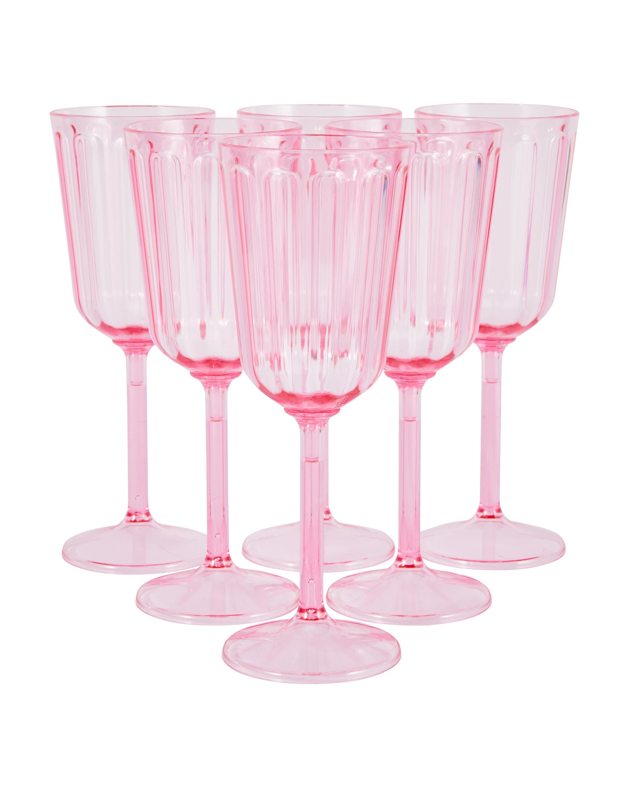 1 6 Piece Reusable Pink Wine Cups, 1 of 5