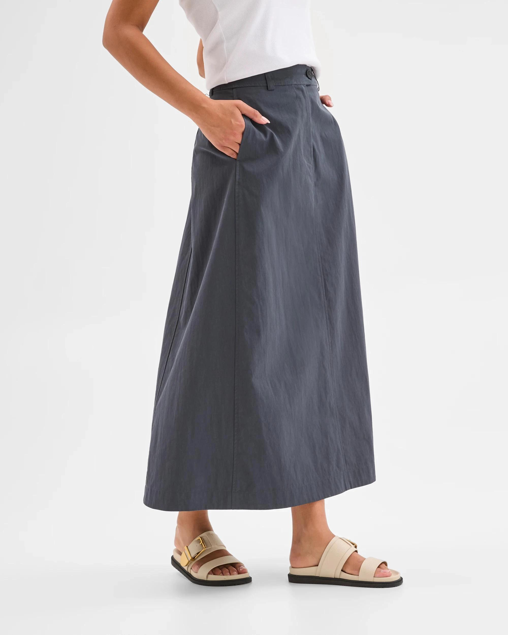3 Target Australian Cotton Blend A-Line Maxi Skirt GRAPHITE, 3 of 6