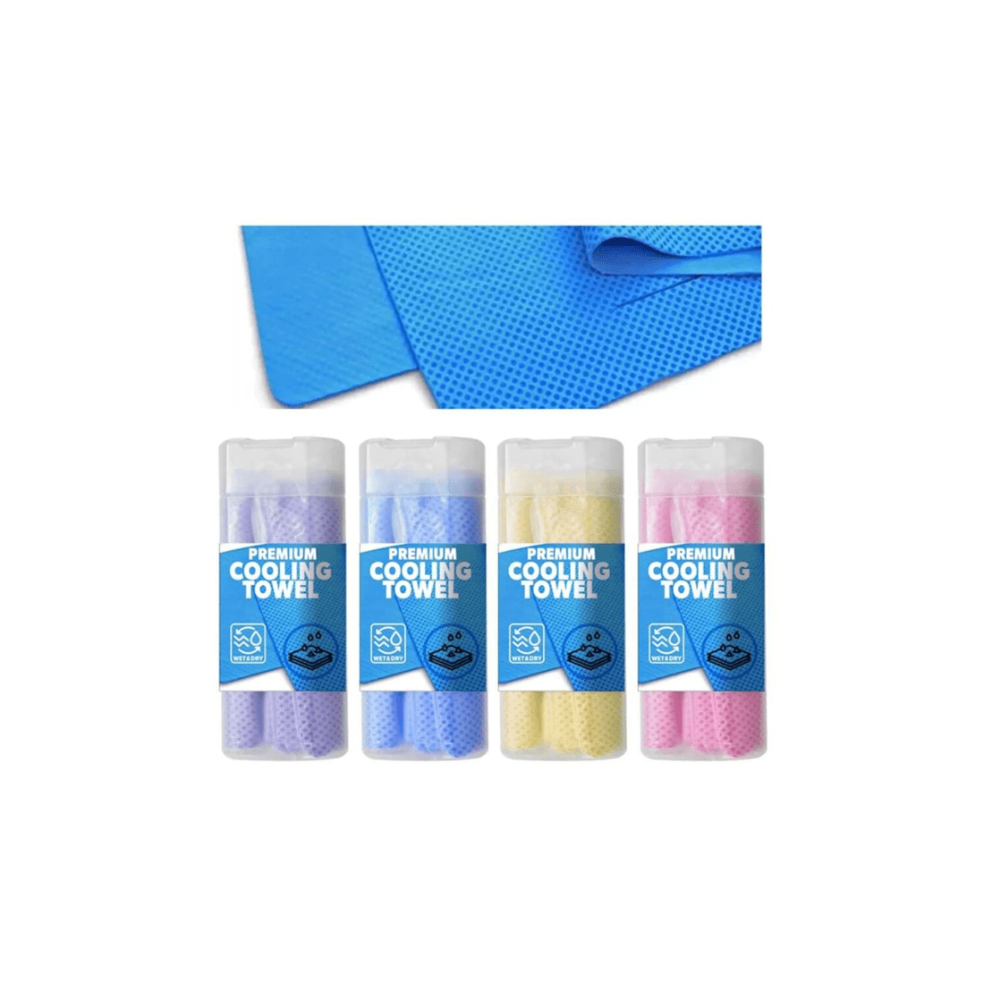 4 Brazco Premium Cooling Towel 4 Pack Dual Side Fast Dry Sports Gym 80x30cm - Assorted, 4 of 4