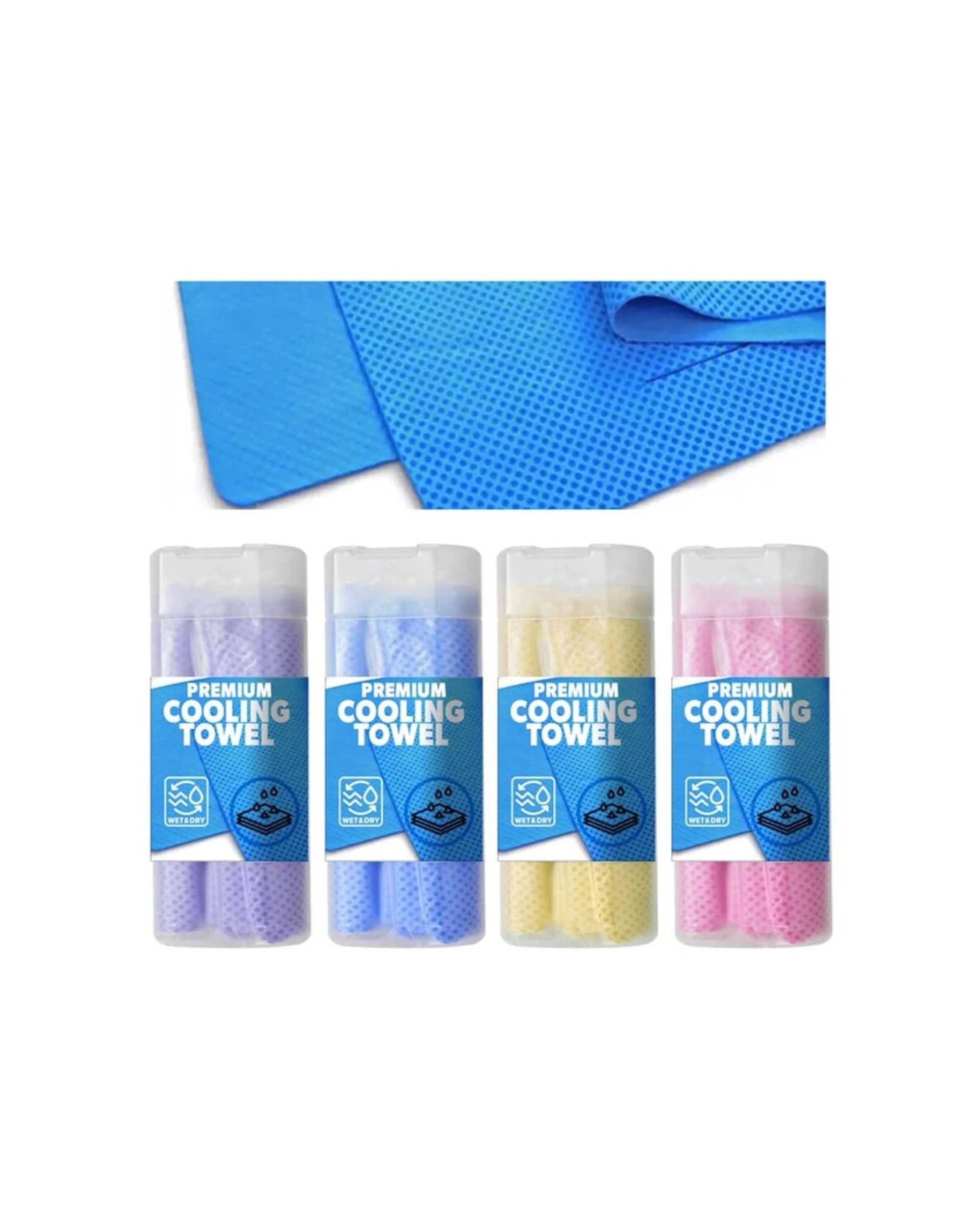 4 Brazco Premium Cooling Towel 4 Pack Dual Side Fast Dry Sports Gym 80x30cm - Assorted, 4 of 4