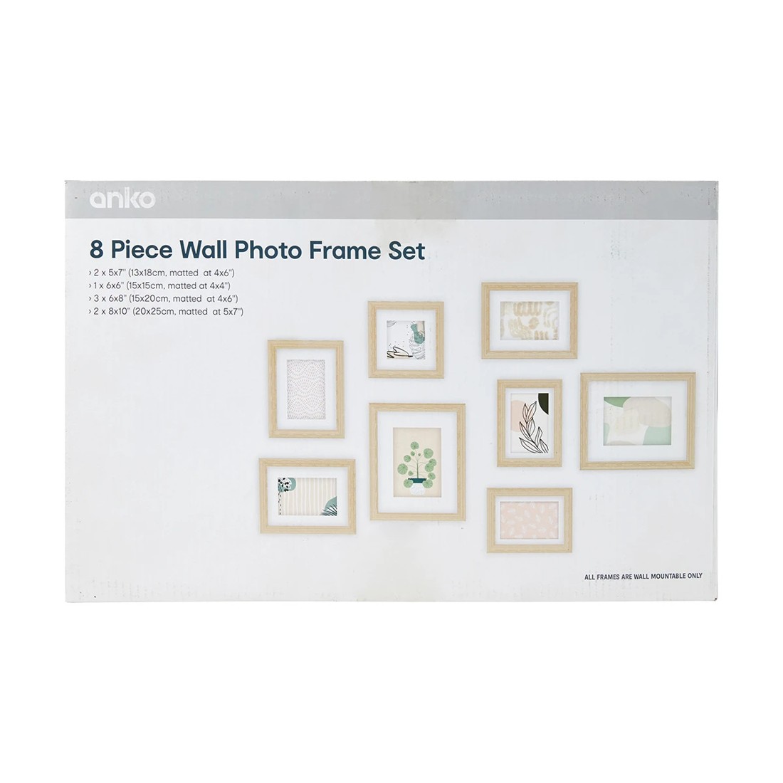 10 8 Piece Wall Photo Frame Set - Oak, 10 of 10