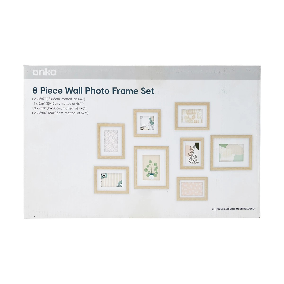 10 8 Piece Wall Photo Frame Set - Oak, 10 of 10