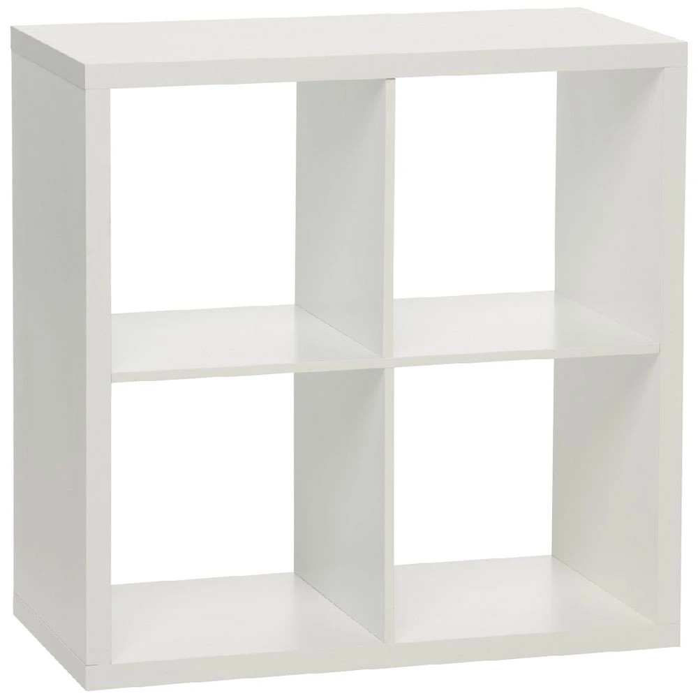 1 Horsen 4 Cube Bookcase White Shelves Home Office Storage, 1 of 9