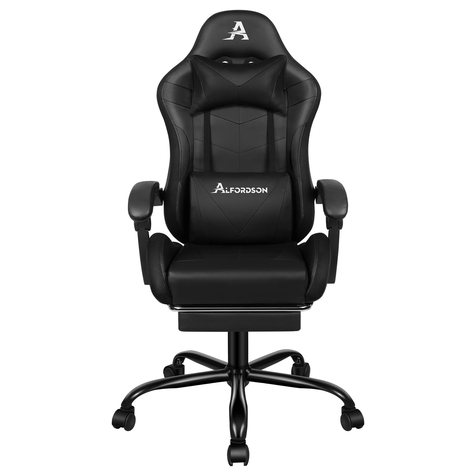 4 Alfordson Gaming Chair Office Massage 12 RGB LED Computer Seat PU Leather - Black, 4 of 10