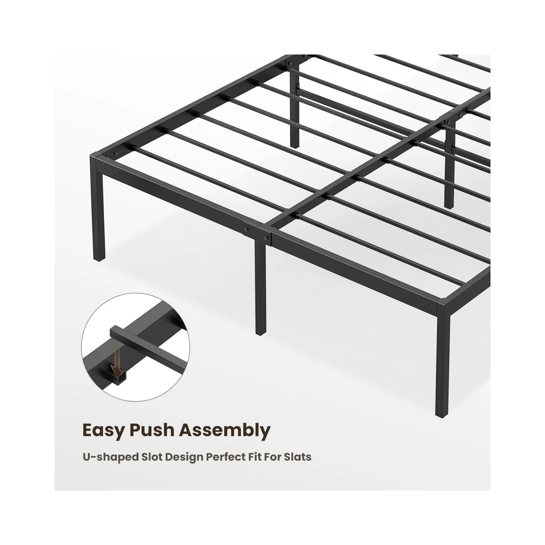4 Advwin Double Metal Bed Frame Black, 4 of 8