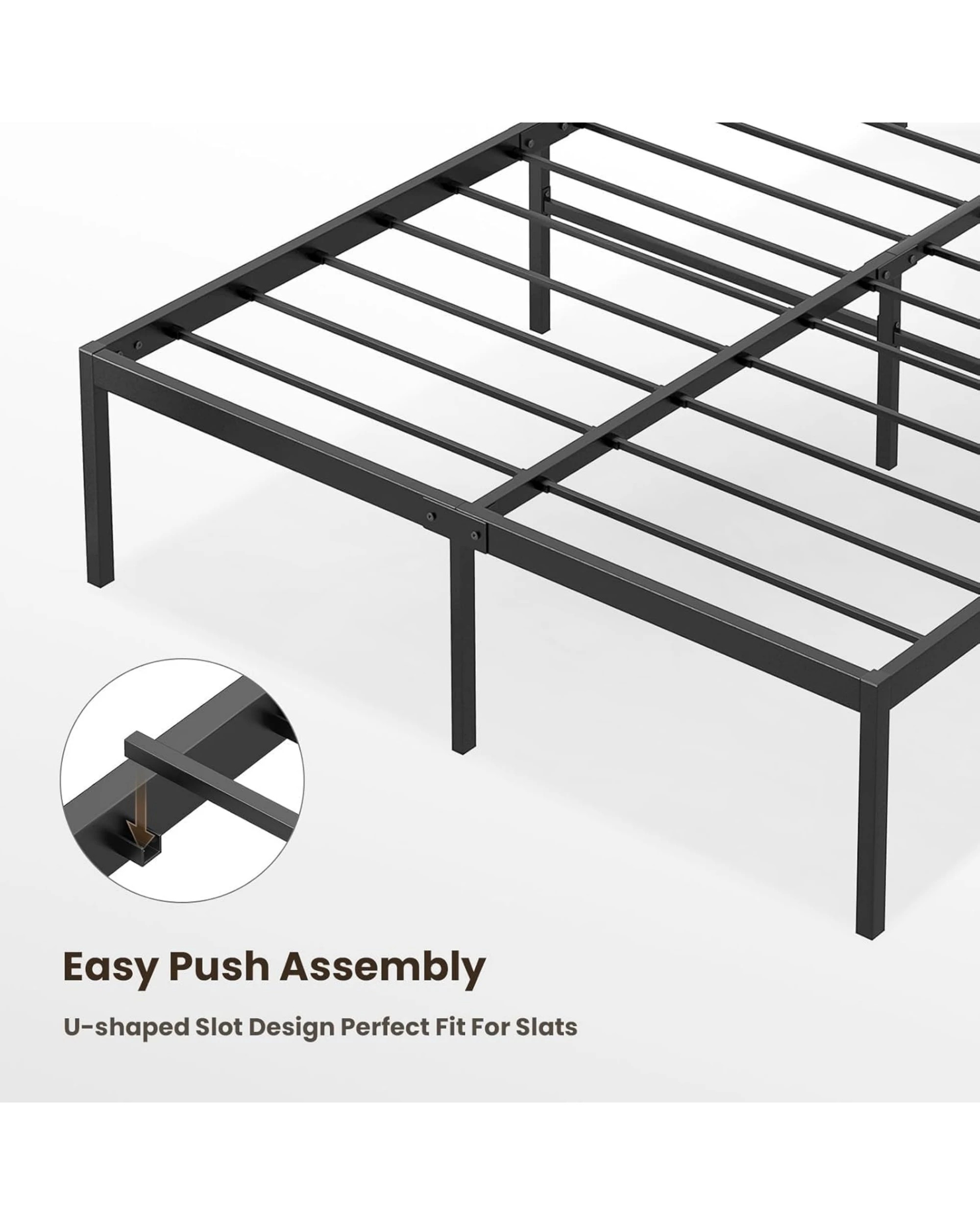 4 Advwin Double Metal Bed Frame Black, 4 of 8