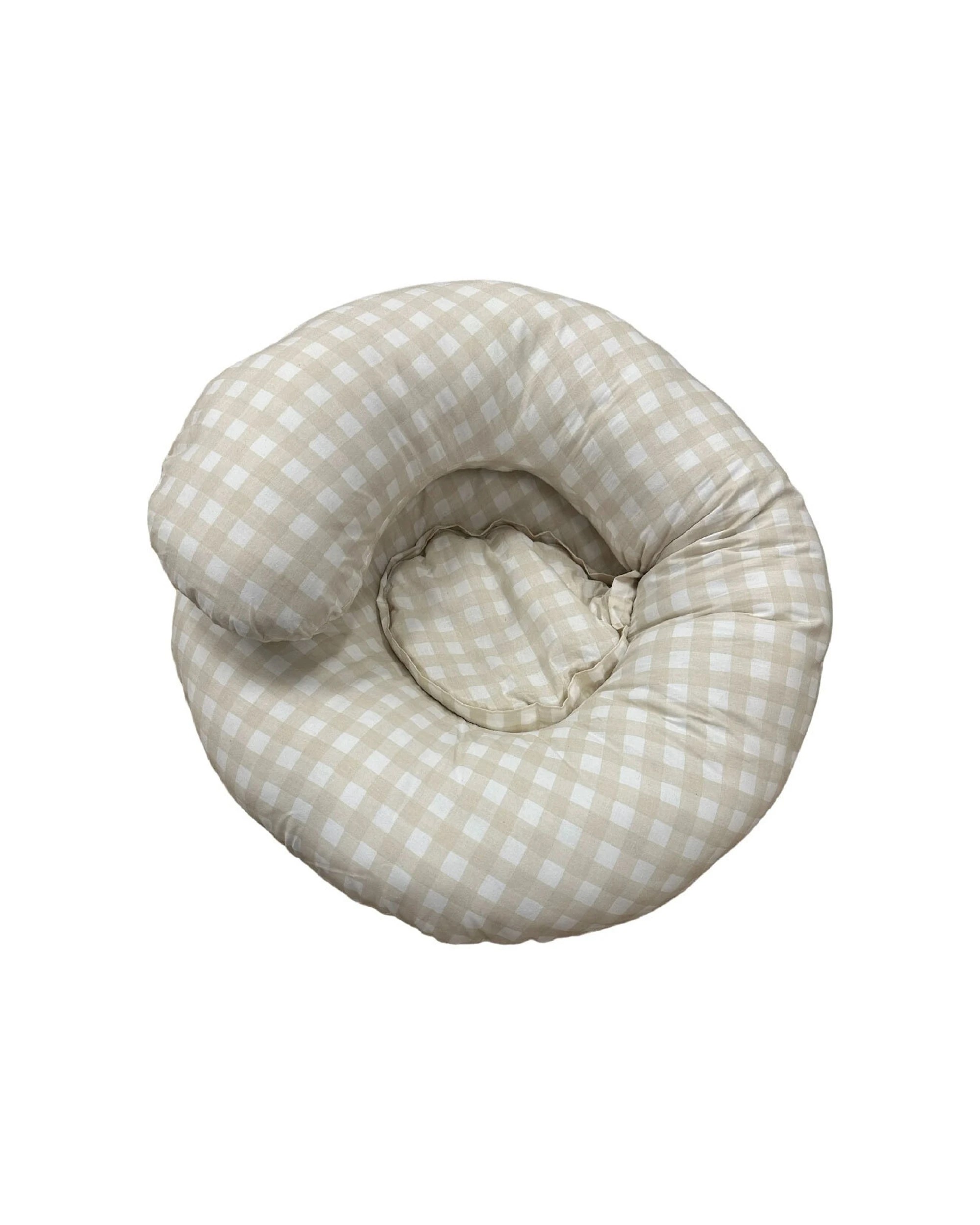 2 Baby Studio Soft Maternity Body Pillow Gingham Beige
 - Natural, 2 of 3
