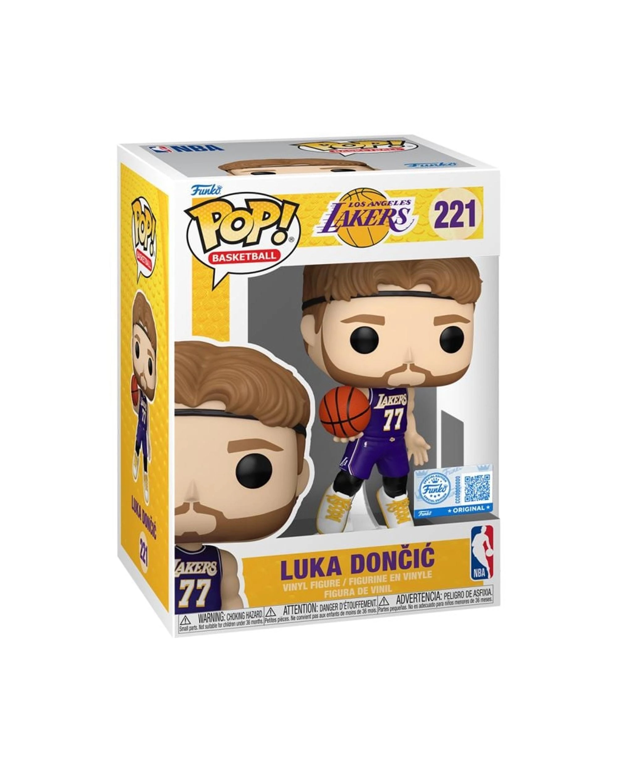3 NBA Lakers Luka Doncic Purple Jersey Funko POP! Vinyl, 3 of 3
