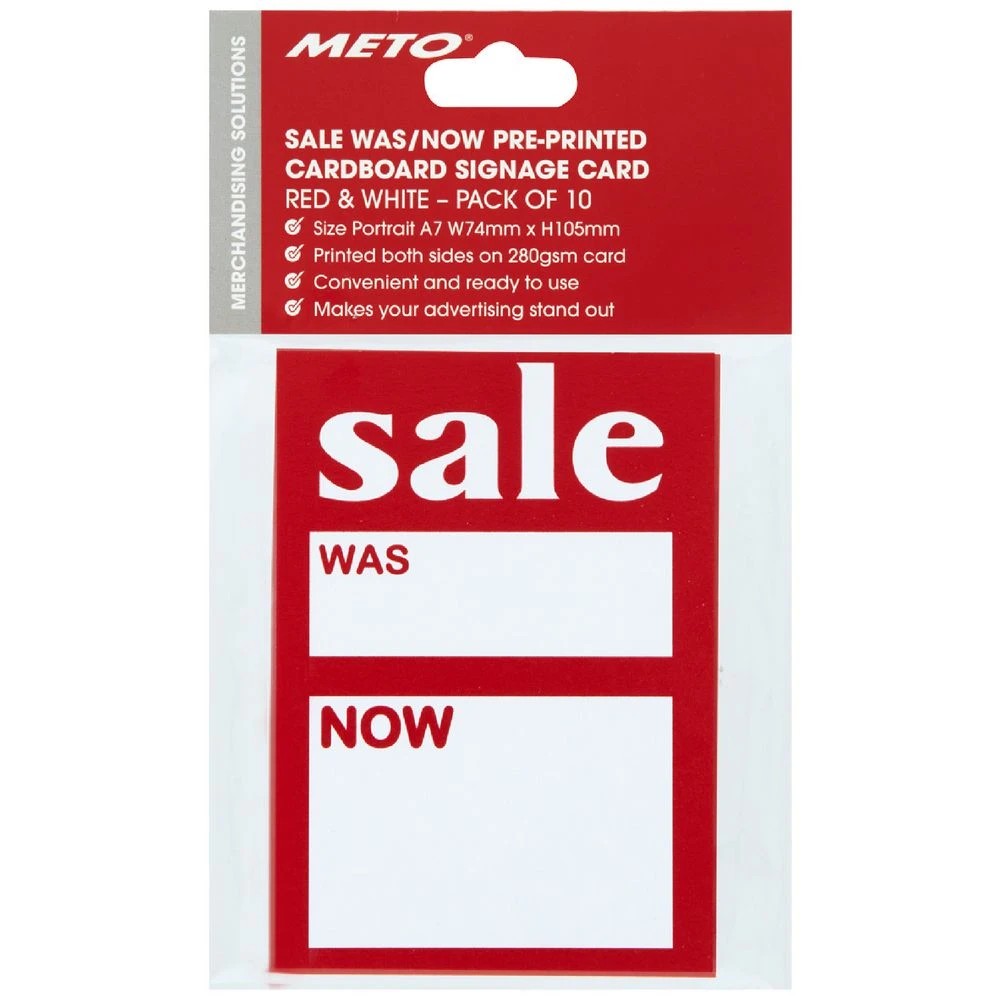 1 Meto A7 Sign Cards WAS/NOW 10 Pack, 1 of 2