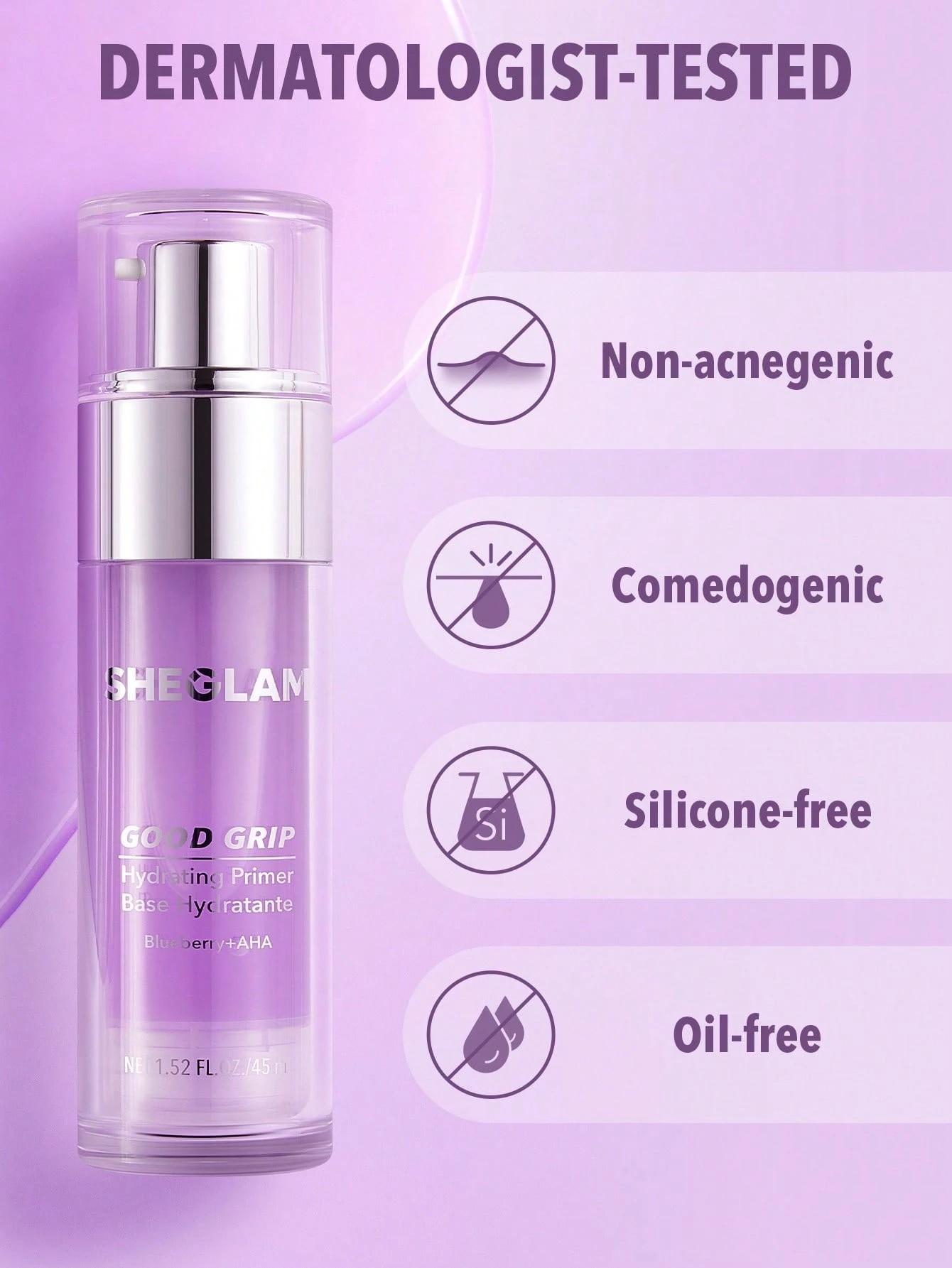 2 SHEGLAM Good Grip Hydrating Primer - Blueberry + AHA, 2 of 6