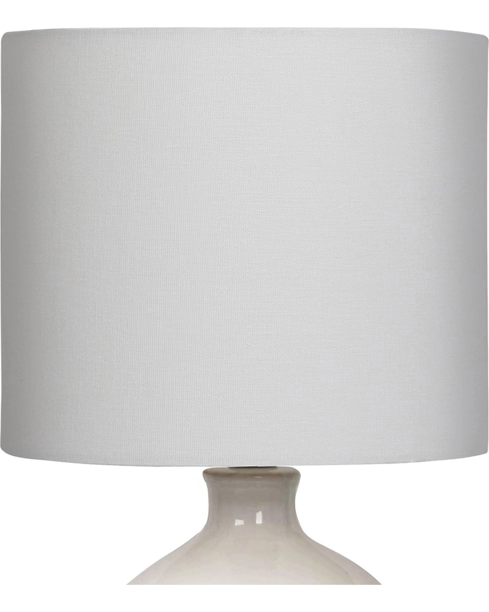 4 Sarantino Cream Ceramic Table Lamp with White Fabric Shade, Antique Herringbone Patterned Bedside Light, 4 of 5