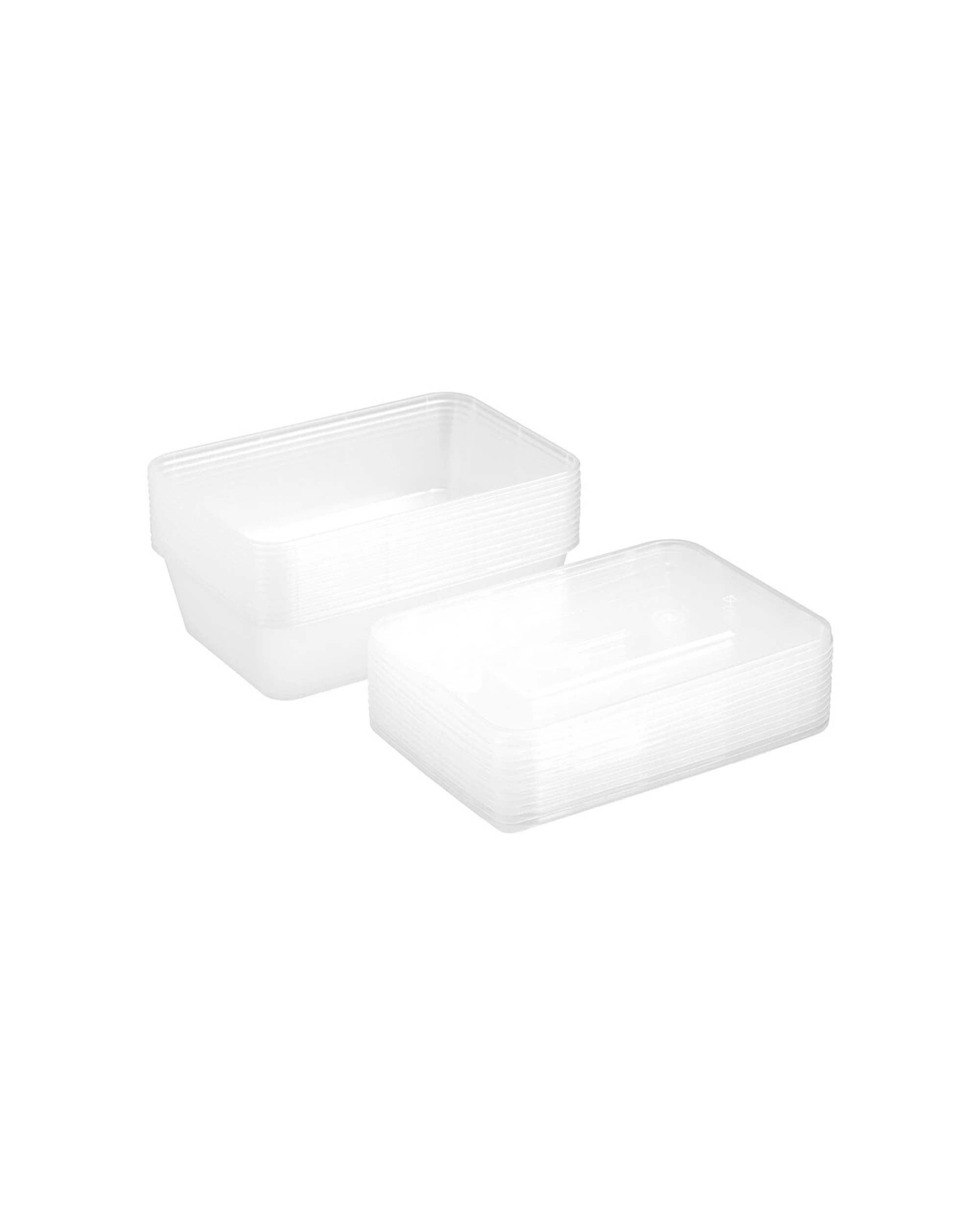 3 12pc Lemon & Lime Reusable Takeaway Food Storage Container Box Rectangular 650ml
 - Clear, 3 of 6