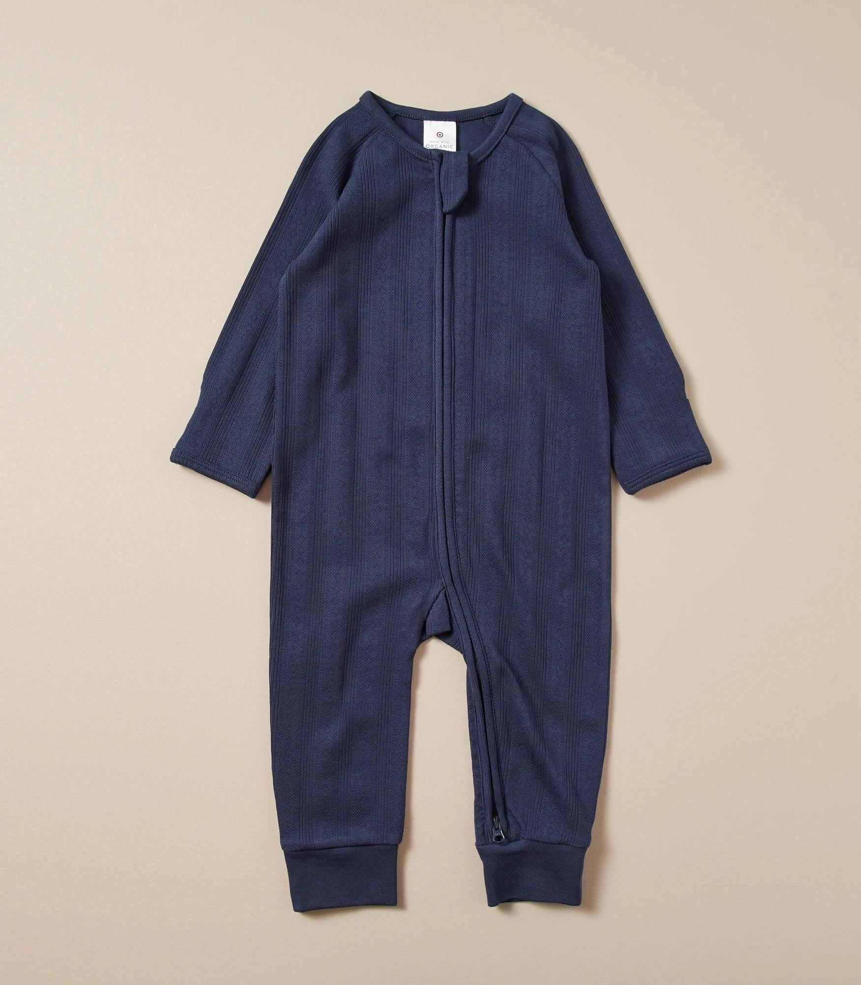 5 Target Baby Organic Cotton Pointelle Zip Coverall NAVY BLUE, 5 of 7