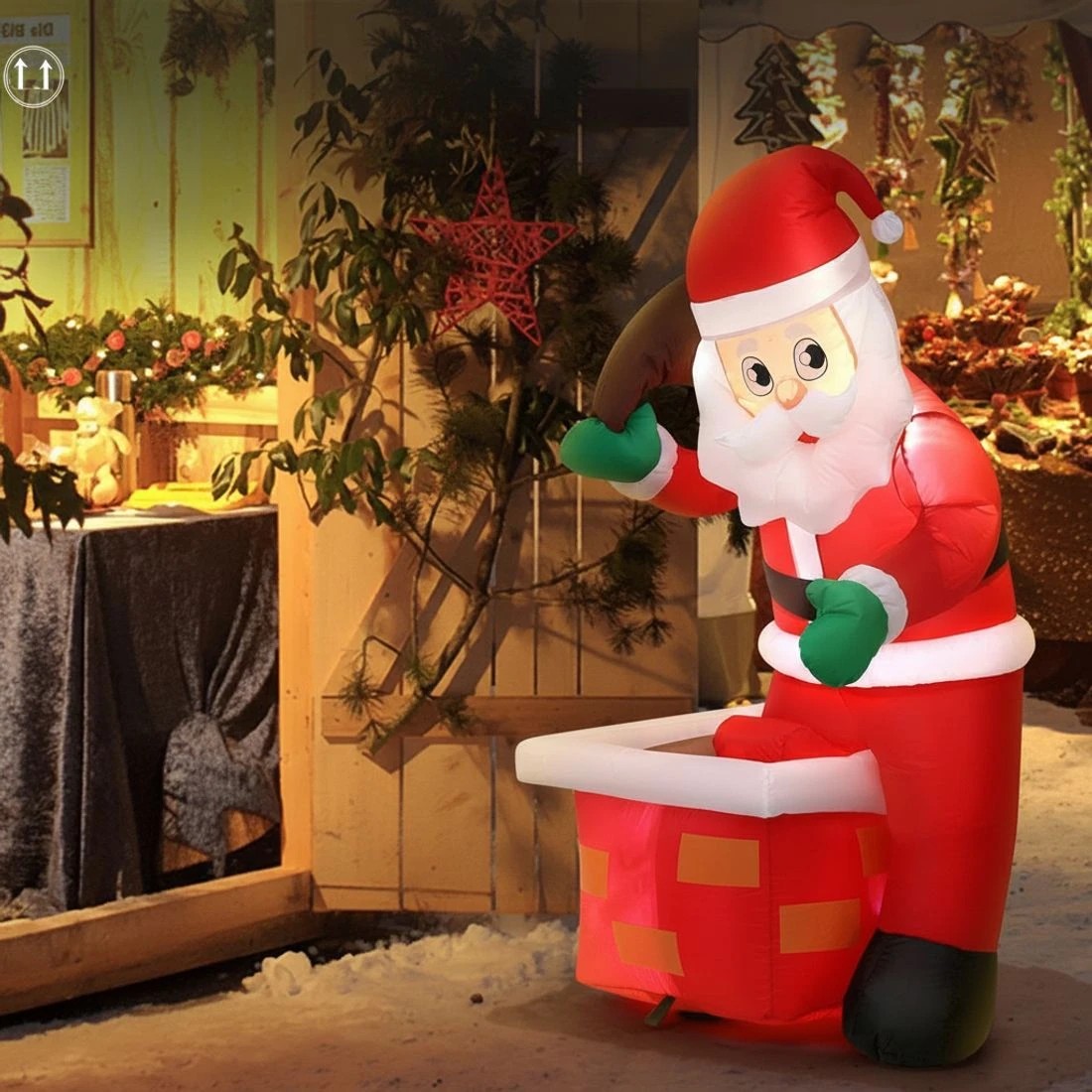 6 Jingle Jollys Christmas Inflatable Santa Illuminated Decorations Durable Space Saving Modern Decor Easy Assembly - Multi, 6 of 7