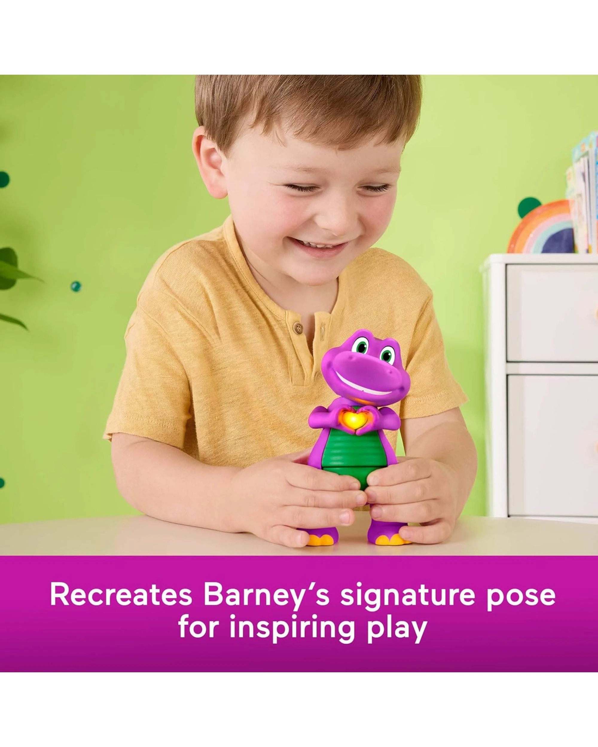 4 Barney's World Heart Hands Barney Toy, 4 of 6