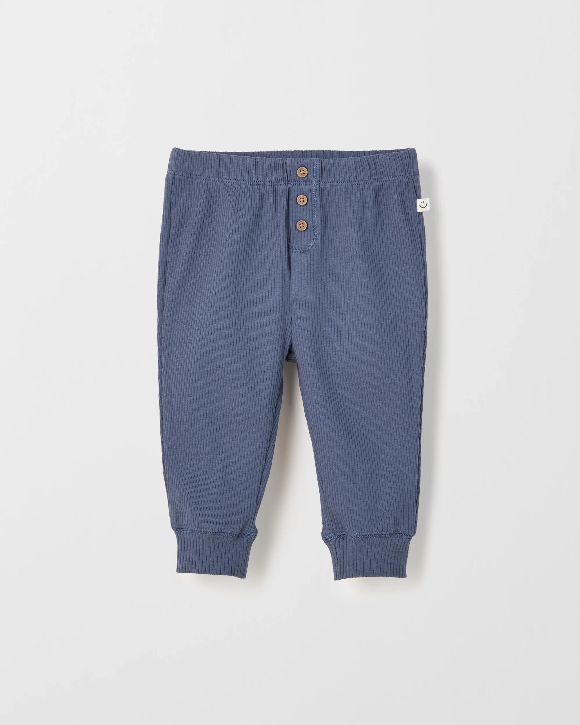 1 Target Baby Baby Organic Cotton Buttoned Rib Leggings VINTAGE INDIGO, 1 of 1
