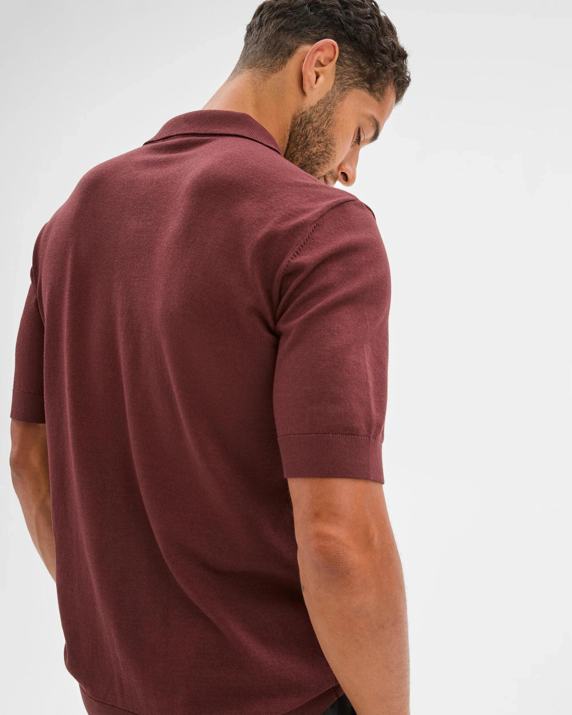 4 Preview Knit Polo Top BITTER CHOC, 4 of 9