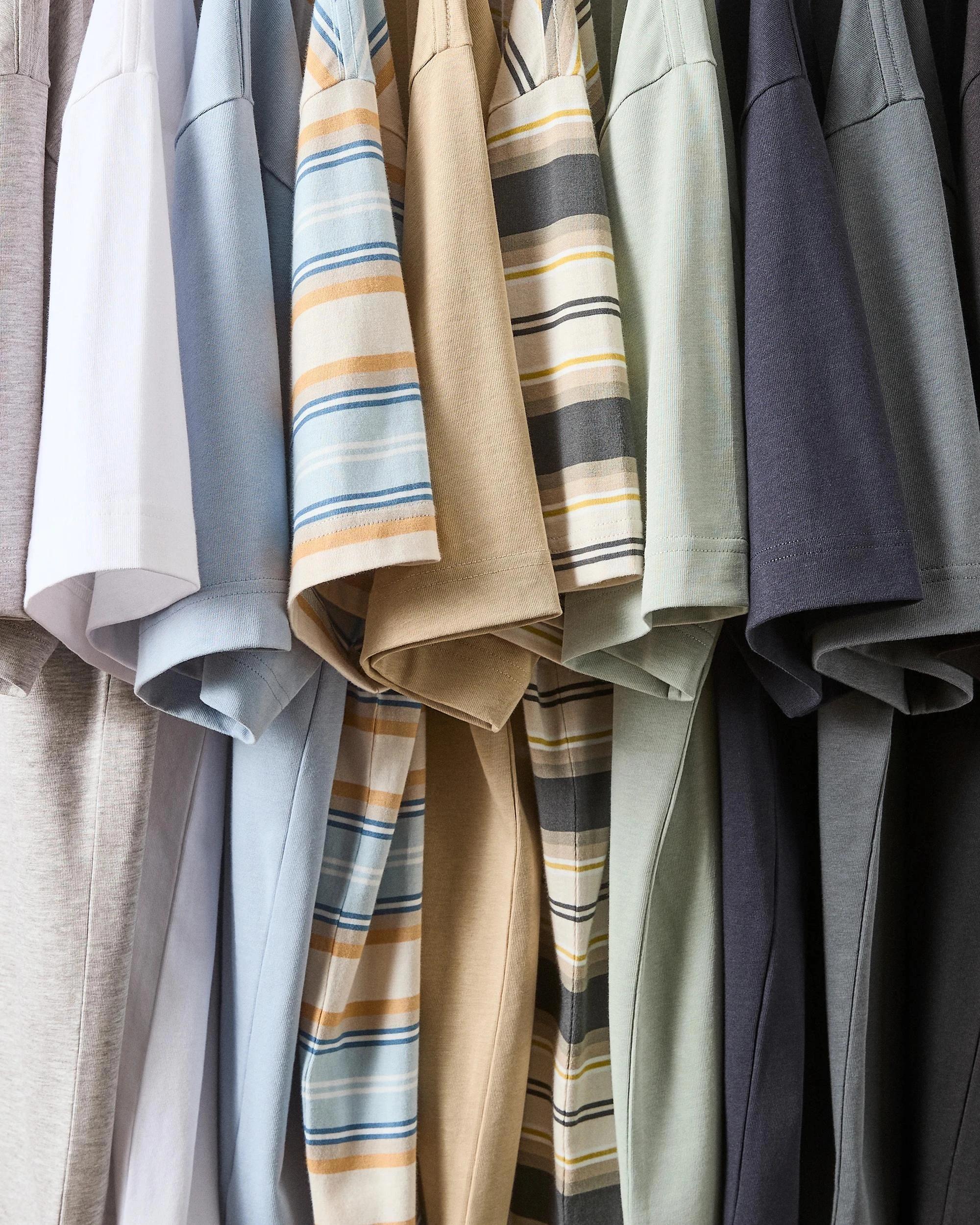 6 Australian Cotton Heavy Core T-Shirt- Commons BLUE / STRIPE, 6 of 7