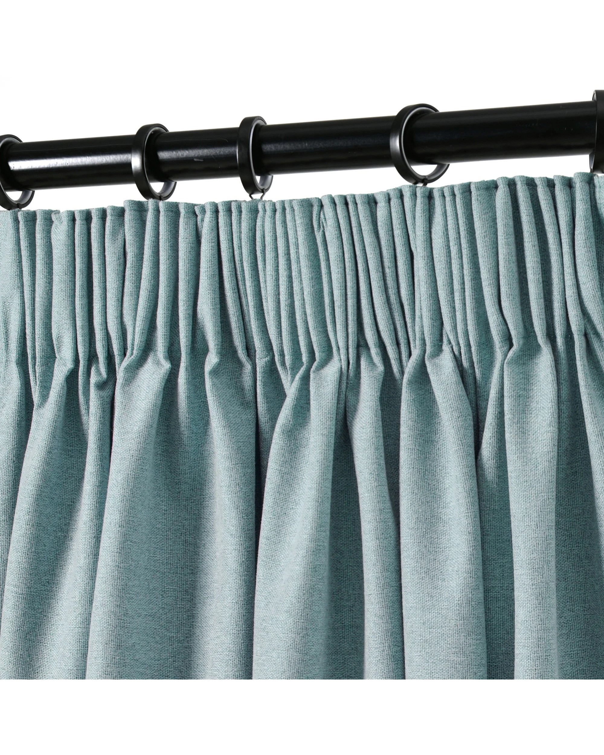 4 Cadence & Co. Bennett Faux Linen Blockout Multi Header Curtain Twin Pack 225x223cm - Dusty Blue, 4 of 8