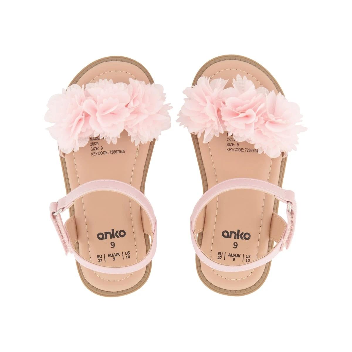 3 Junior Floral Sandals Silvr Pink, 3 of 4