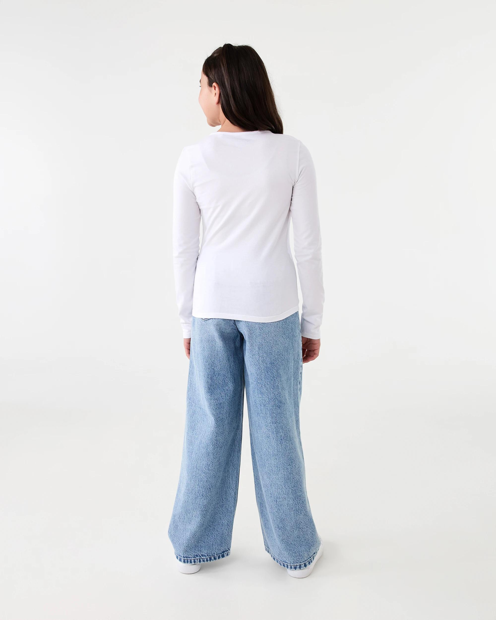 6 Plain Long Sleeve T-shirt White, 6 of 6