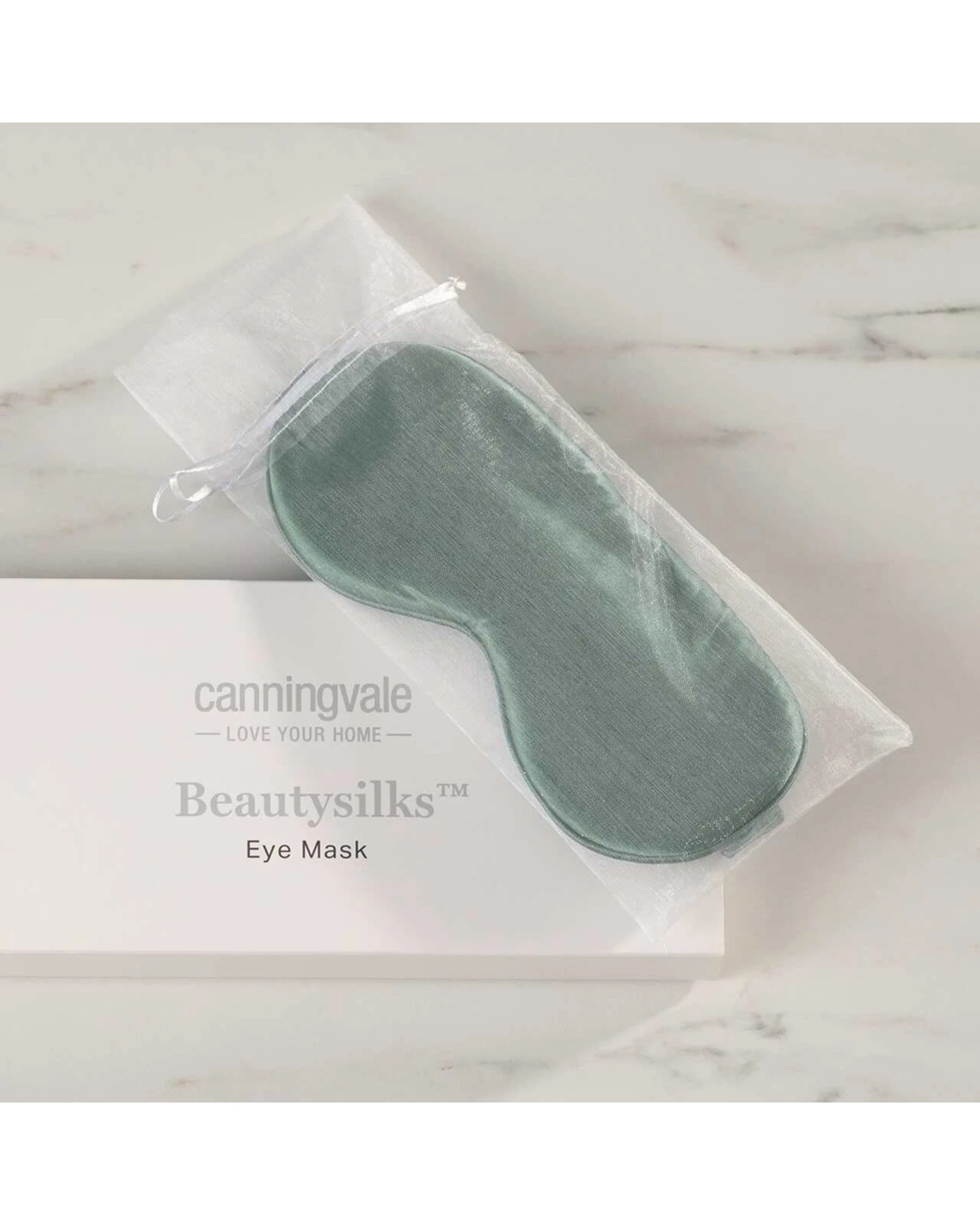 2 Canningvale Beautysilks Eye Mask Light-Blocking Sleep Aid - Moss - Green, 2 of 3