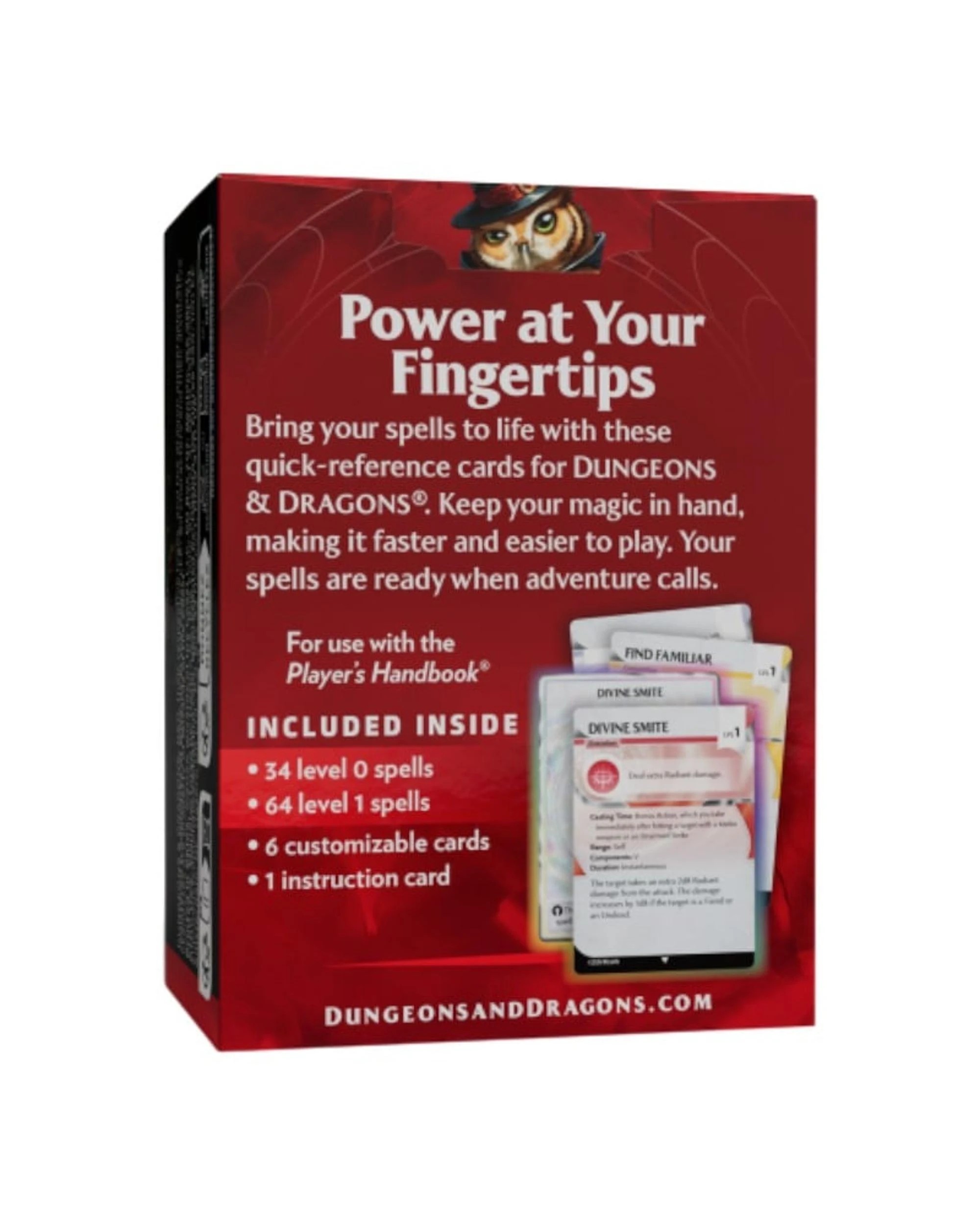 5 Dungeons and Dragons Spells Levels 0-1 Reference Cards, 5 of 5