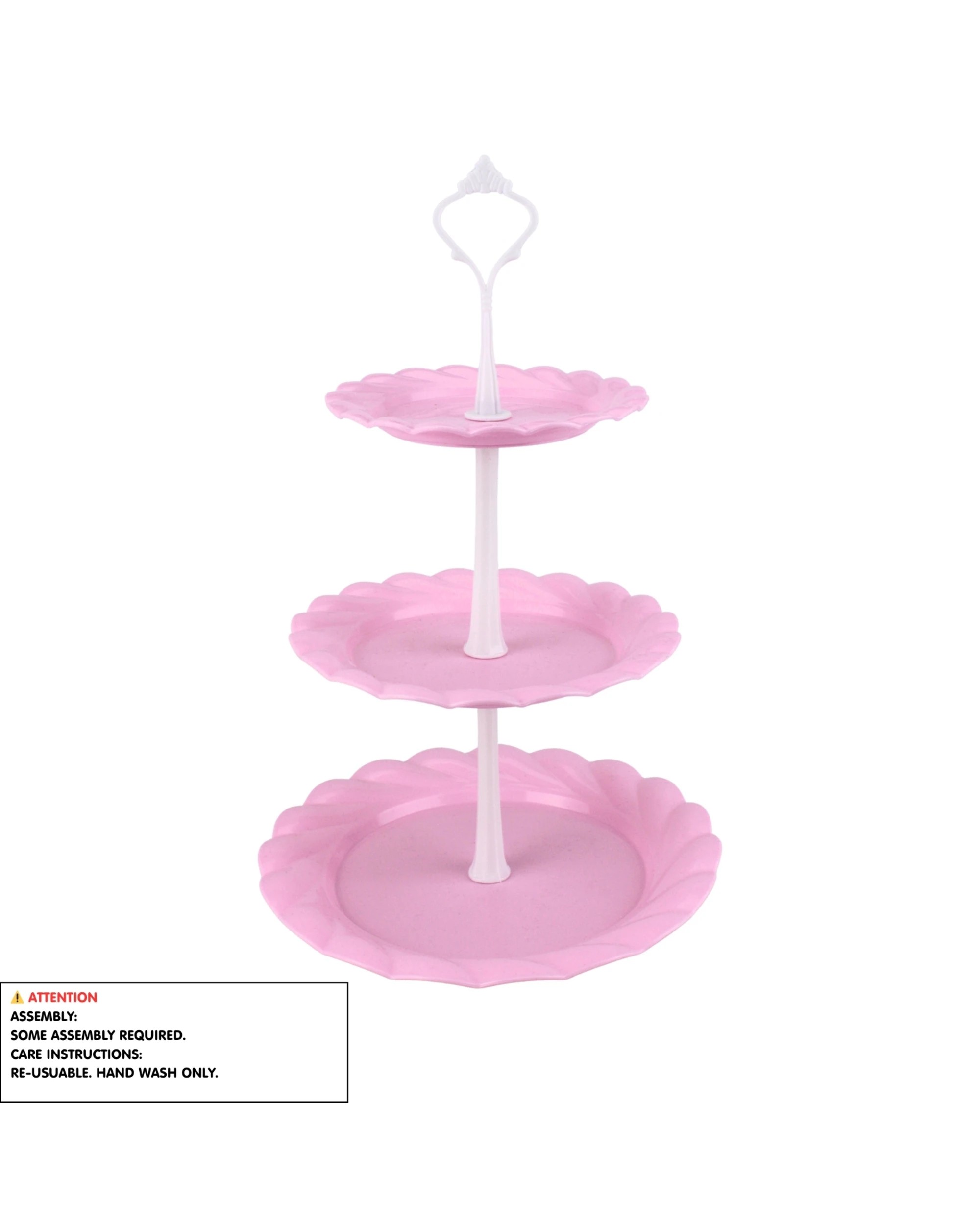 3 Party Maker Pastel Rippled Cupcake Stand - Pink, 3 of 3