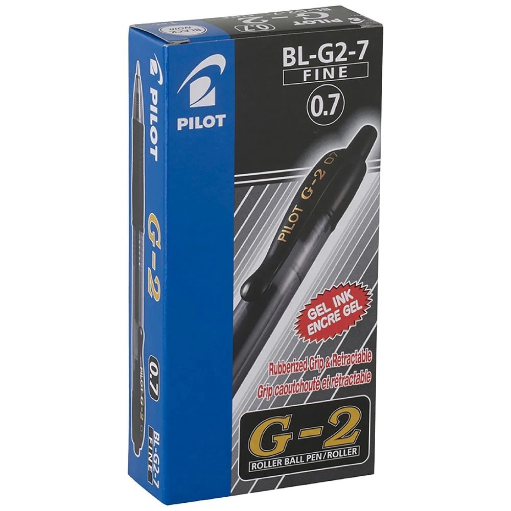 1 PILOT G2 Retractable Gel Pen 0.7mm Black 12 Pack, 1 of 3
