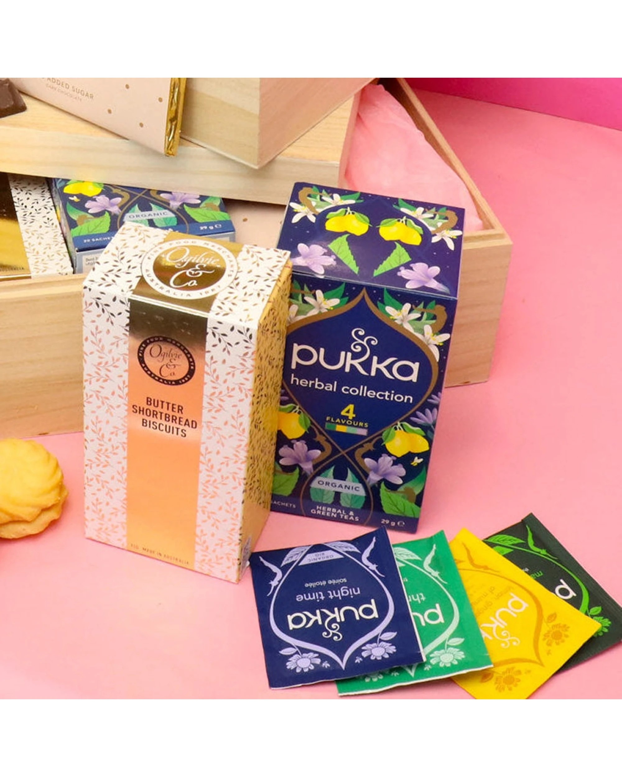 5 Gift Basket The Afternoon Tea Hamper Pukka Teabags Coffee Biscuits Set - Multi, 5 of 6