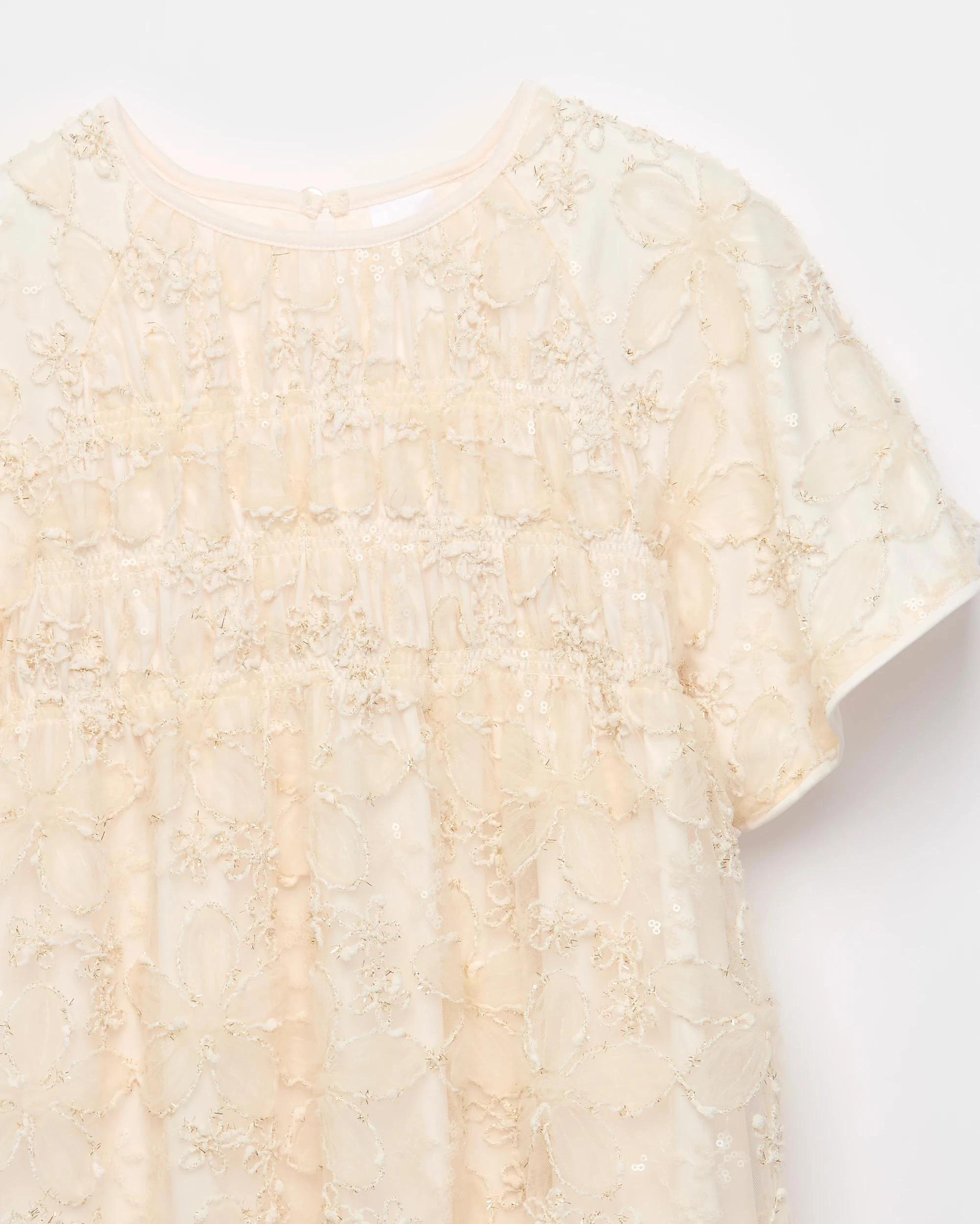 6 Target Kids Floral Woven 3D Dress CREAM, 6 of 6