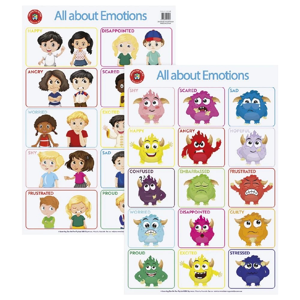 3 Learning Can Be Fun Double Sided Wall Chart My Emotions, 3 of 3