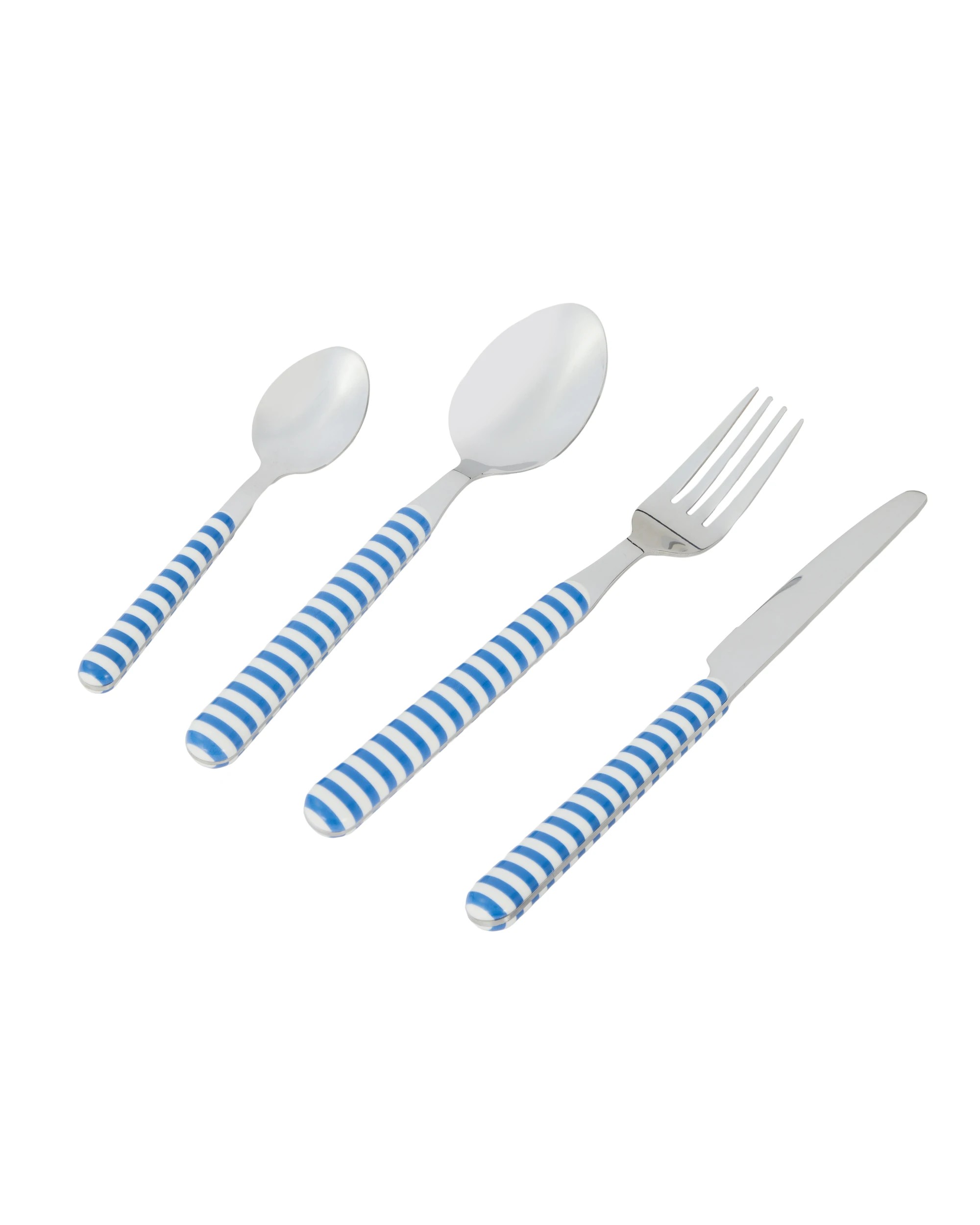 1 16 Piece Blue Stripe Cutlery Set, 1 of 6