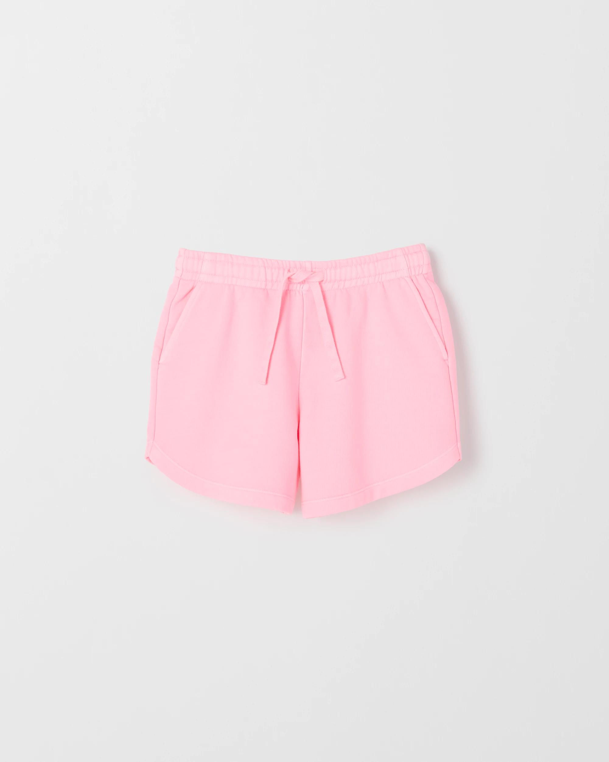 5 Target Kids Australian Cotton Blend Curved Hem Fleece Shorts NEON PINK, 5 of 6