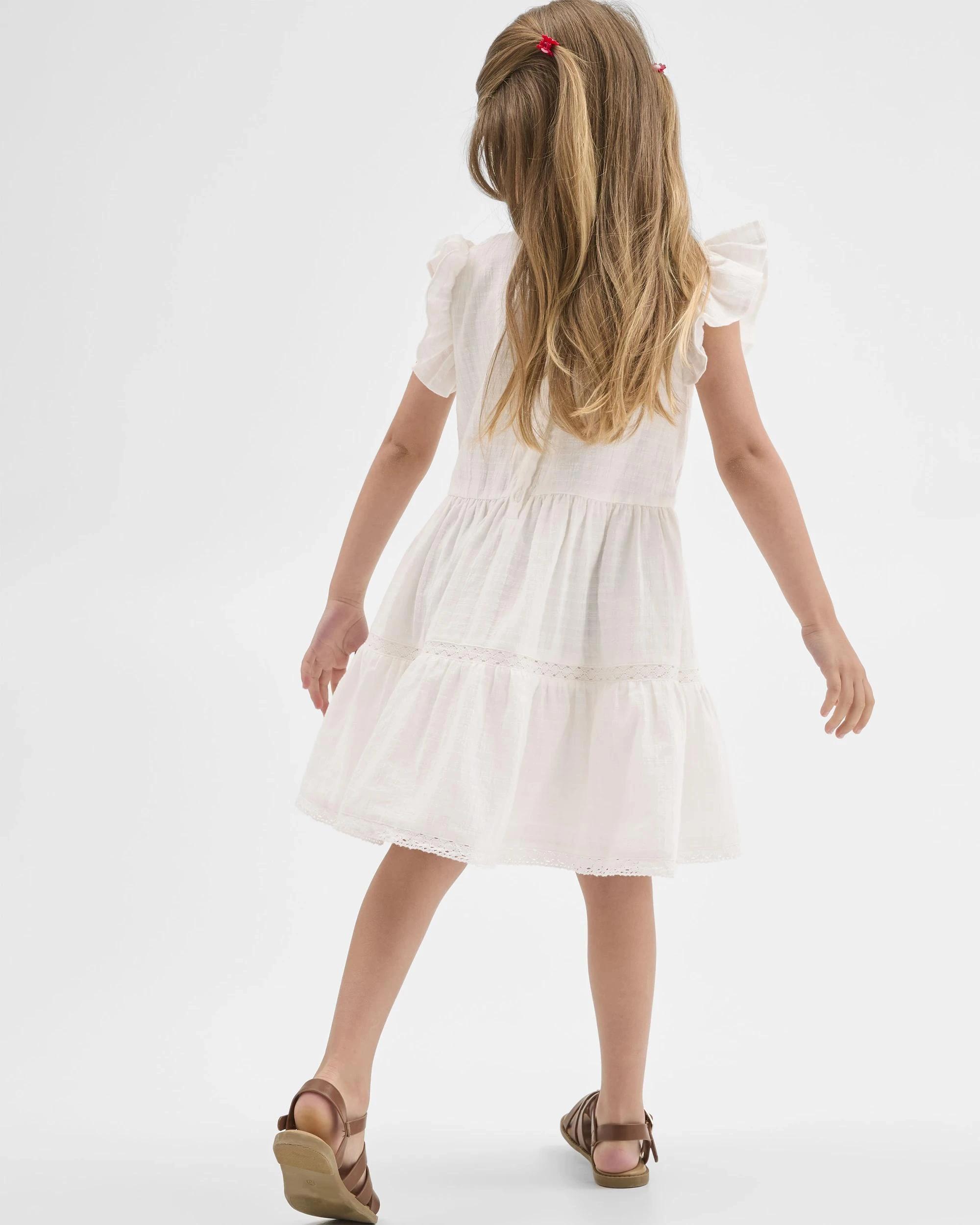 7 Target Kids Australian Cotton Boho Dress WHITE, 7 of 8