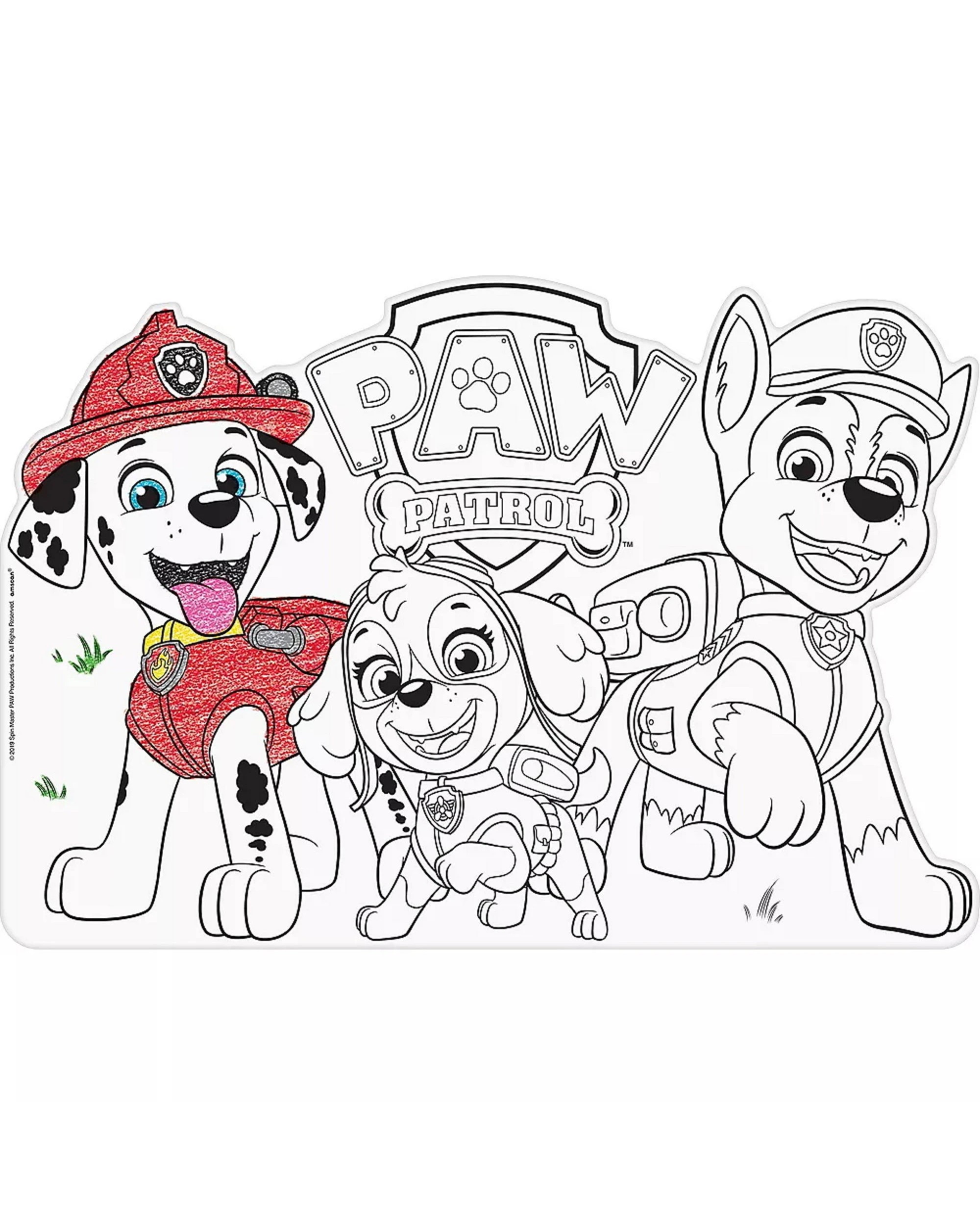 1 PAW Patrol Paw Patrol Adventures Paper Colouring In Placemats Pack of 8, 1 of 1
