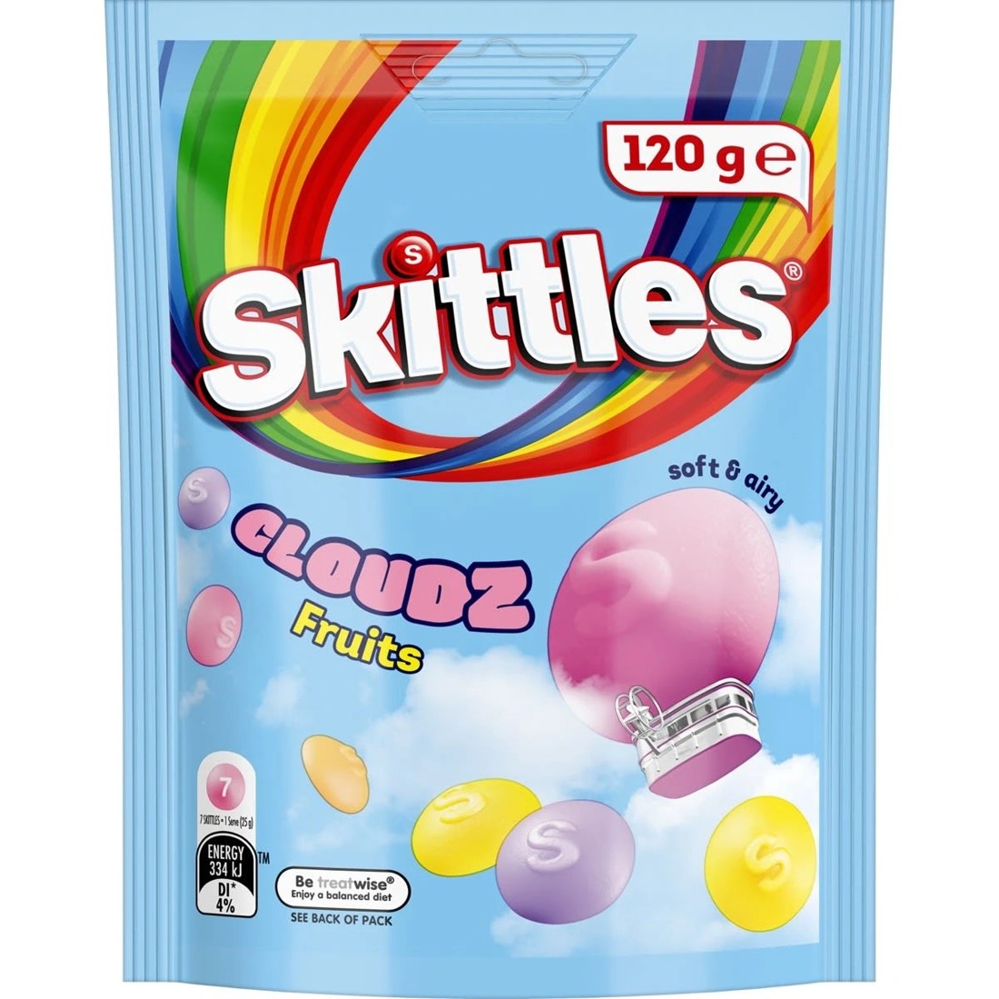 1 Skittles Cloudz Fruits Chewy Lollies 120g, 1 of 6