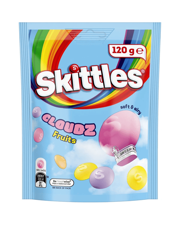 Skittles Cloudz Fruits Chewy Lollies 120g