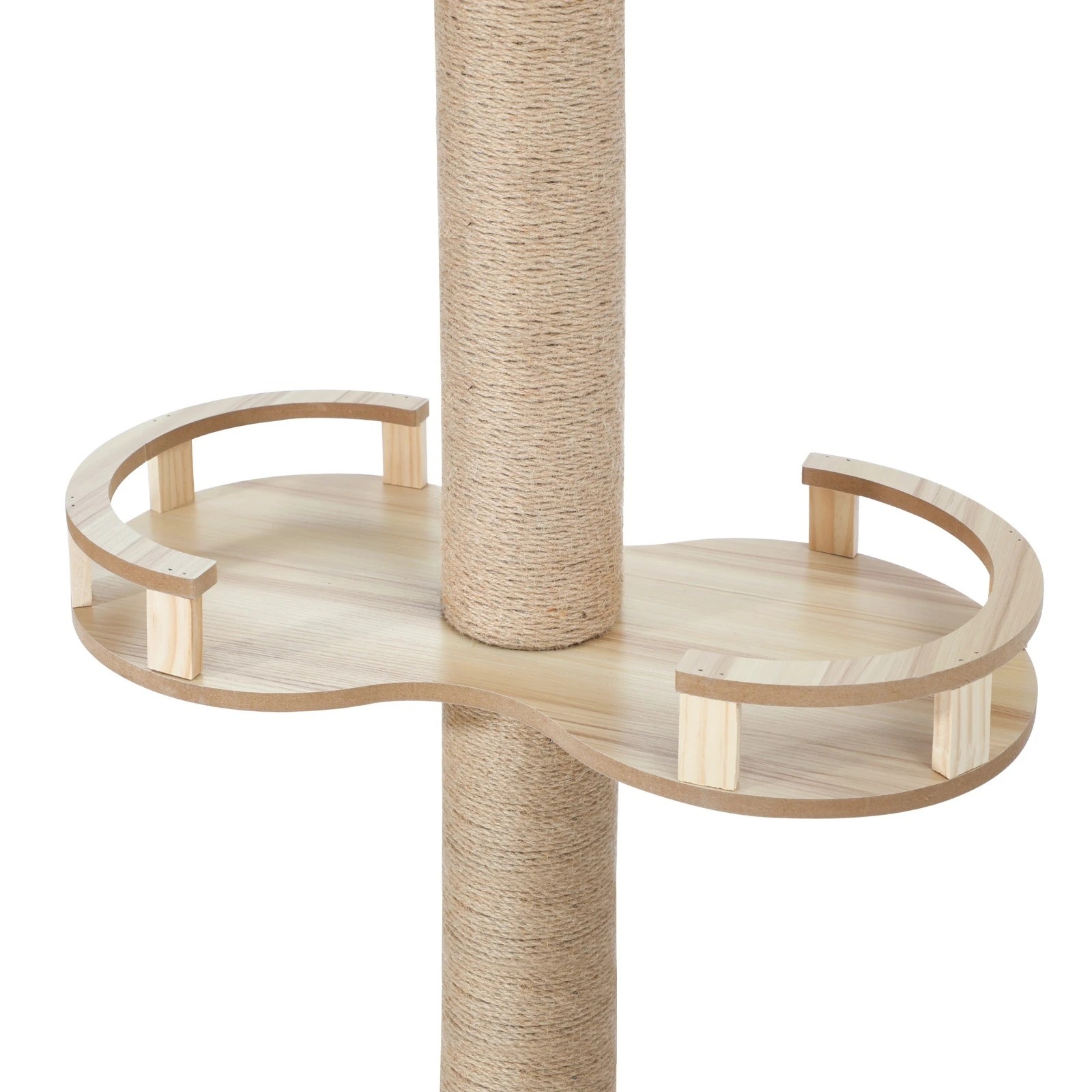 4 Alopet Cat Tree Wood Tower Scratching 270cm Post Scratcher Floor To Ceiling
 - Natural, 4 of 5