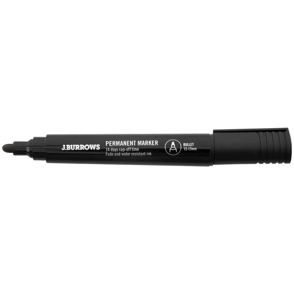 2 J.Burrows Permanent Markers Bullet Black 24 Pack, 2 of 4