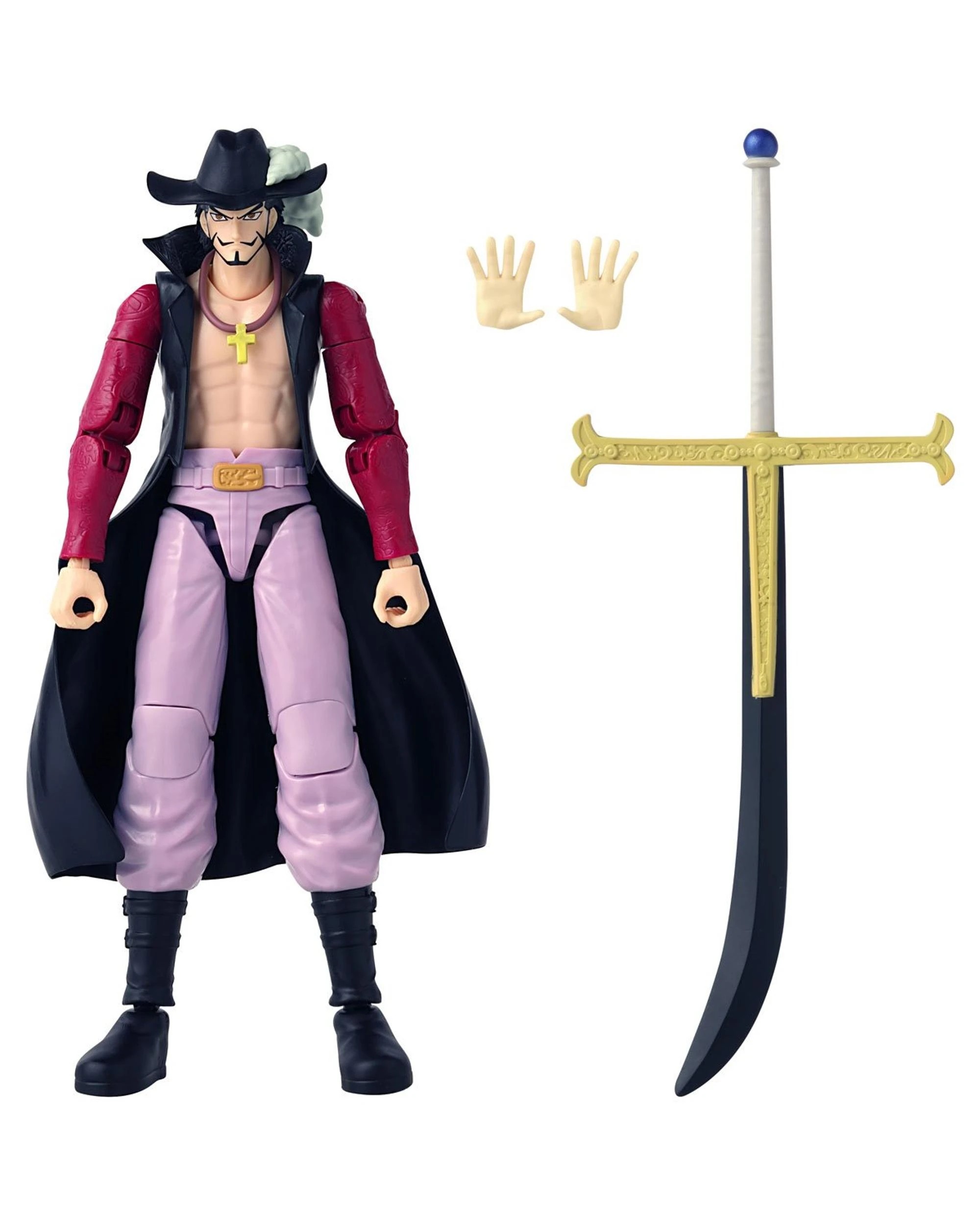4 Bandai Anime Heroes One Piece Dracule Mihawk Figure, 4 of 10