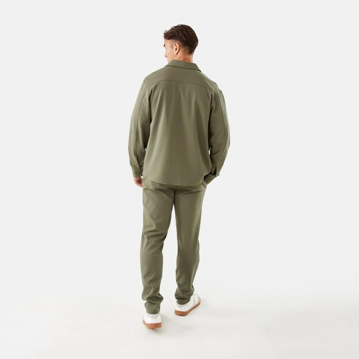 4 Long Sleeve Textured Knit Shirt Khaki, 4 of 8
