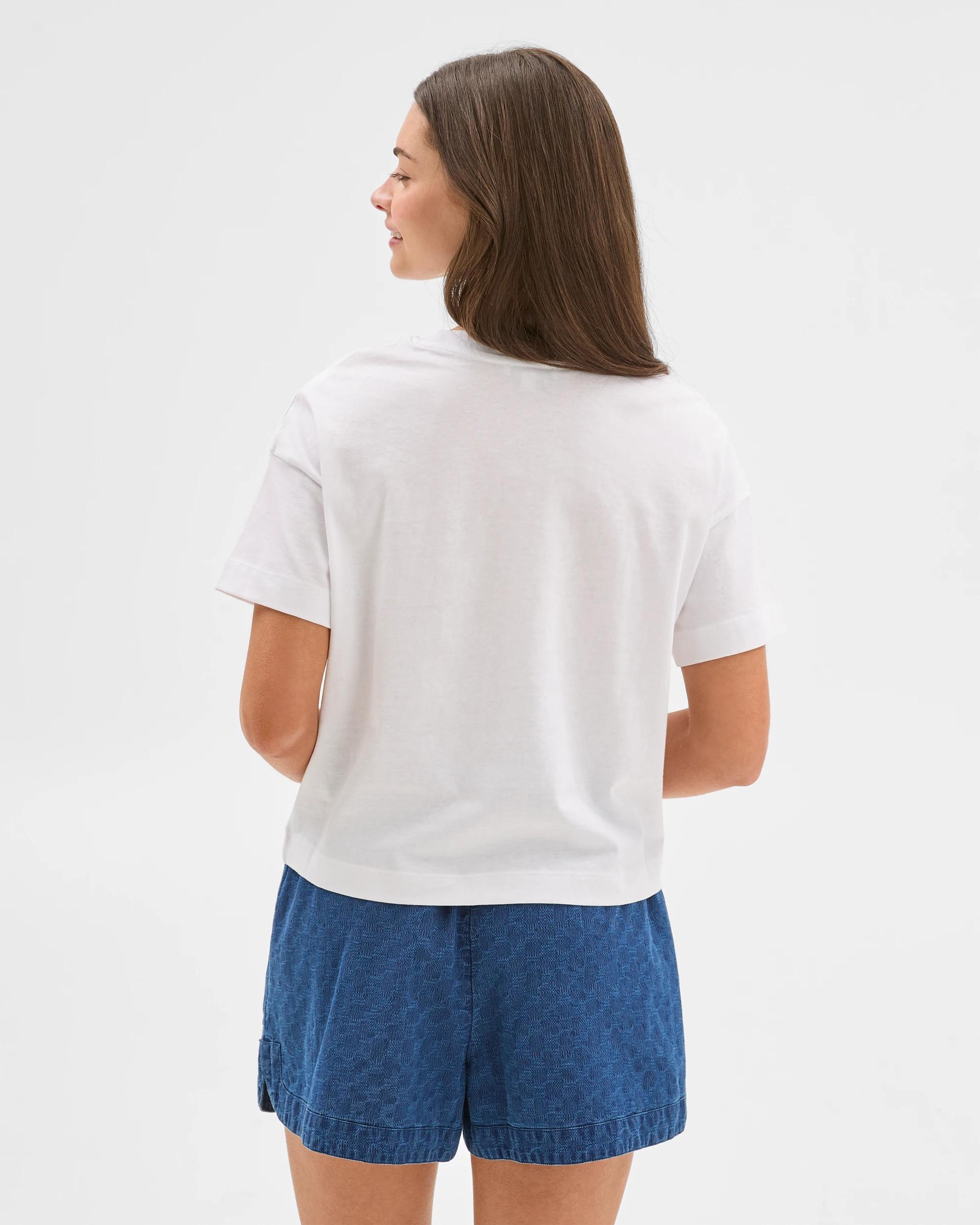 6 Target Petites Australian Cotton Boxy Cropped T-shirt WHITE/SEQUIN BOW, 6 of 6