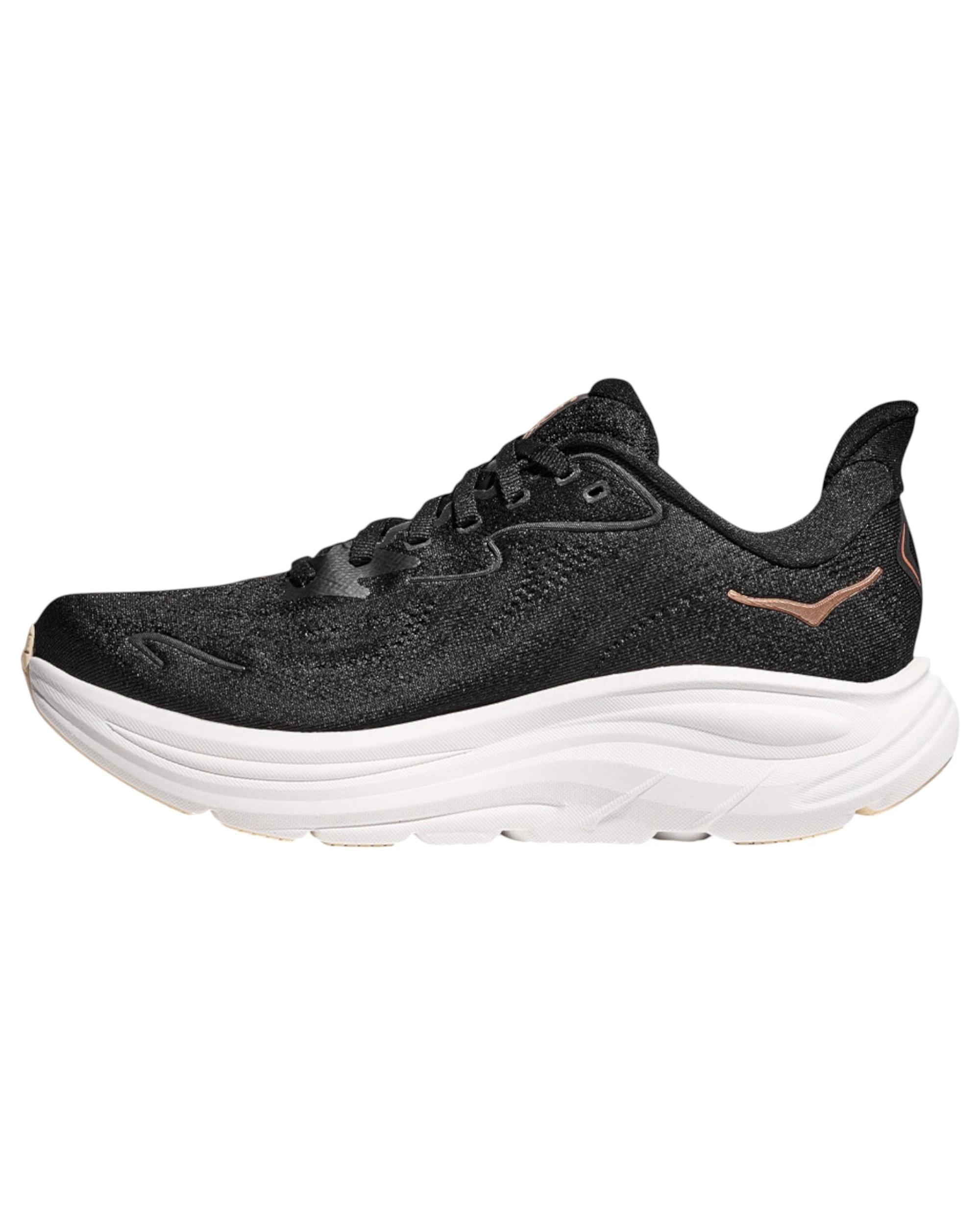 6 Hoka Womens Clifton 10 Athletic Running Shoes BLACK/ROSE GOLD, 6 of 8