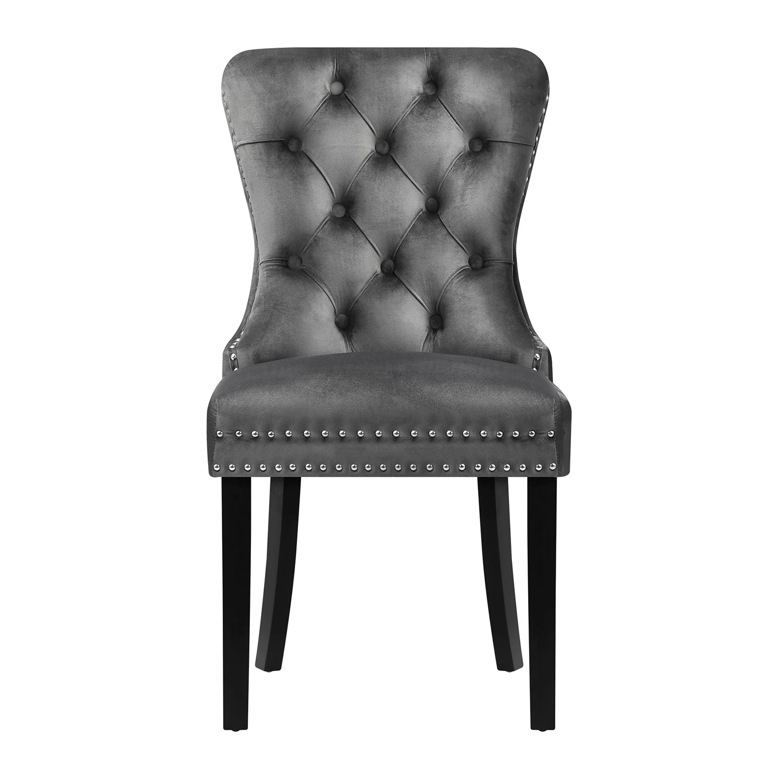 5 Oikiture 4x Velvet Dining Chairs Upholstered French Provincial Tufted - Grey, 5 of 8