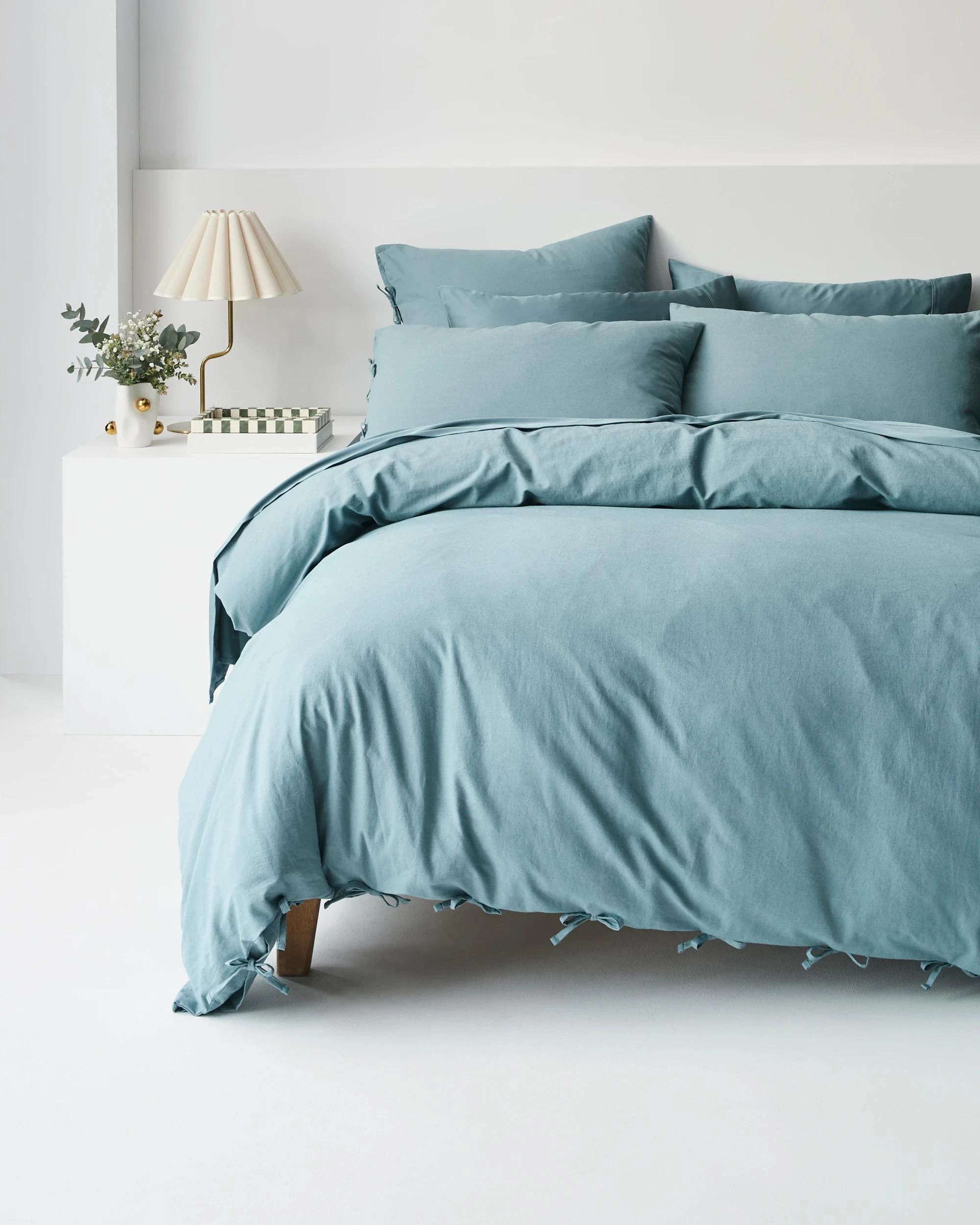 1 Target Laynie Linen/Cotton Quilt Cover Set - Super King Bed - Blue, 1 of 10