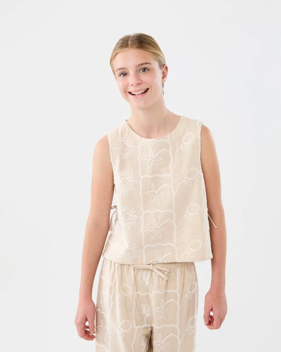 Sleeveless Woven Side Bow Top