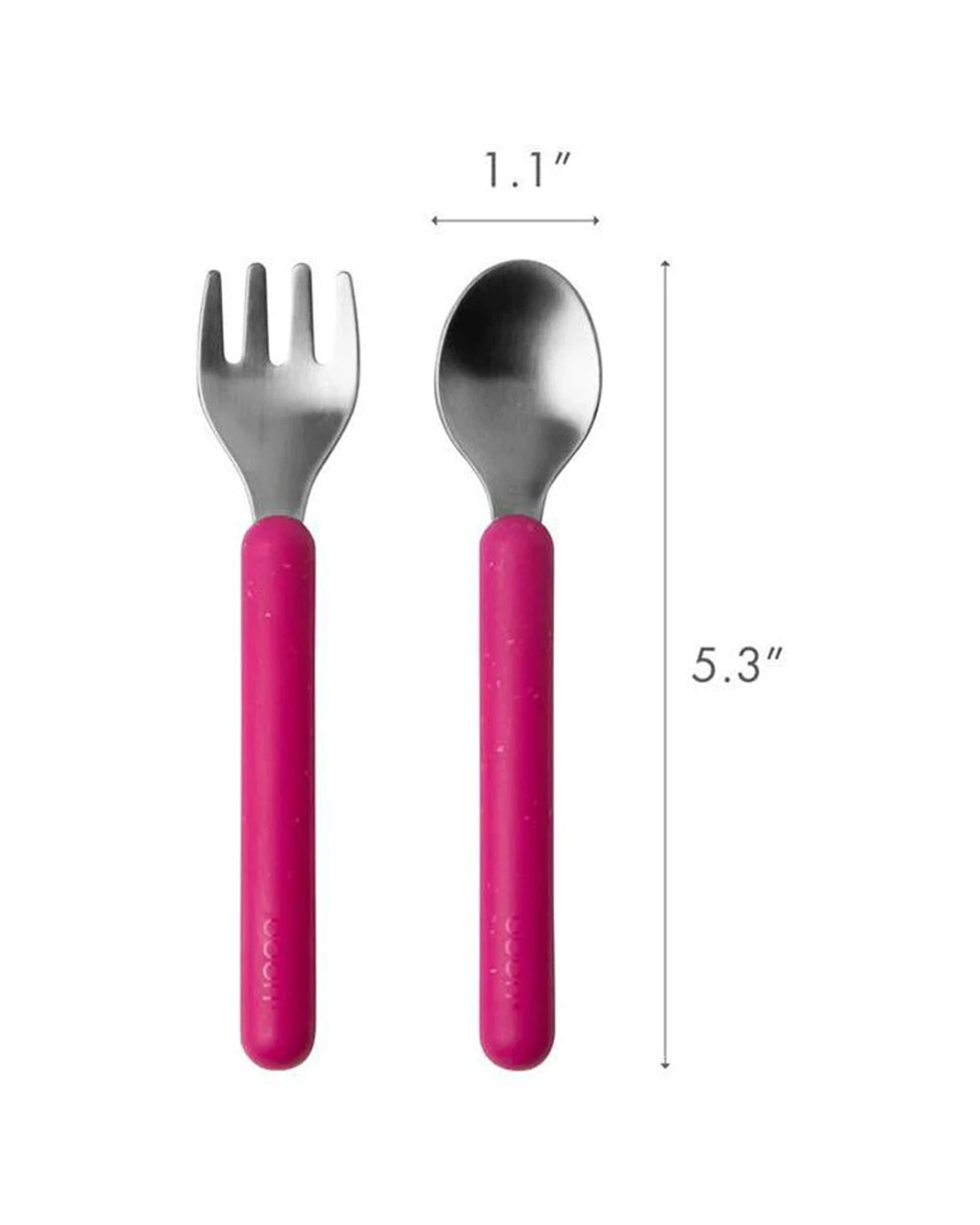 3 Boon 6pc Chow Toddler Stainless Steel Feeding Utensils Magenta Set - Multi, 3 of 5