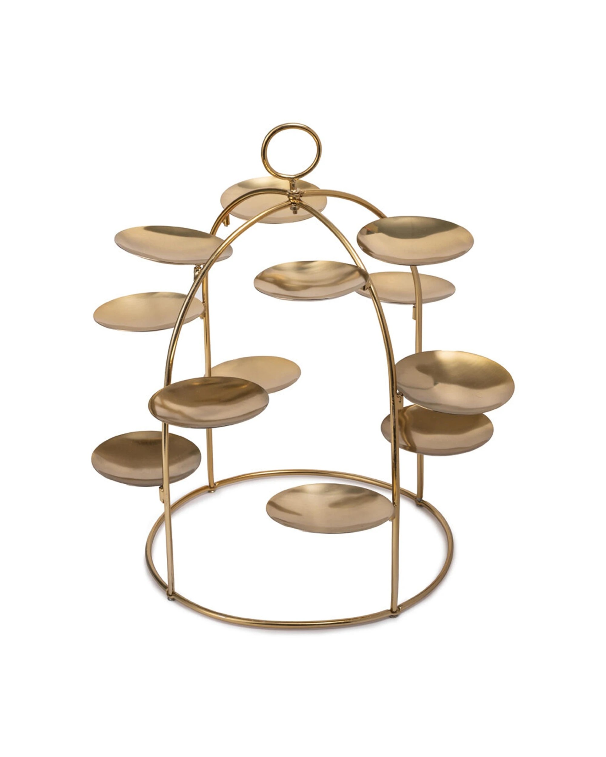1 Artesa Brass Canape Serving Tree Removable Metal Appetiser Trays - Multi, 1 of 3